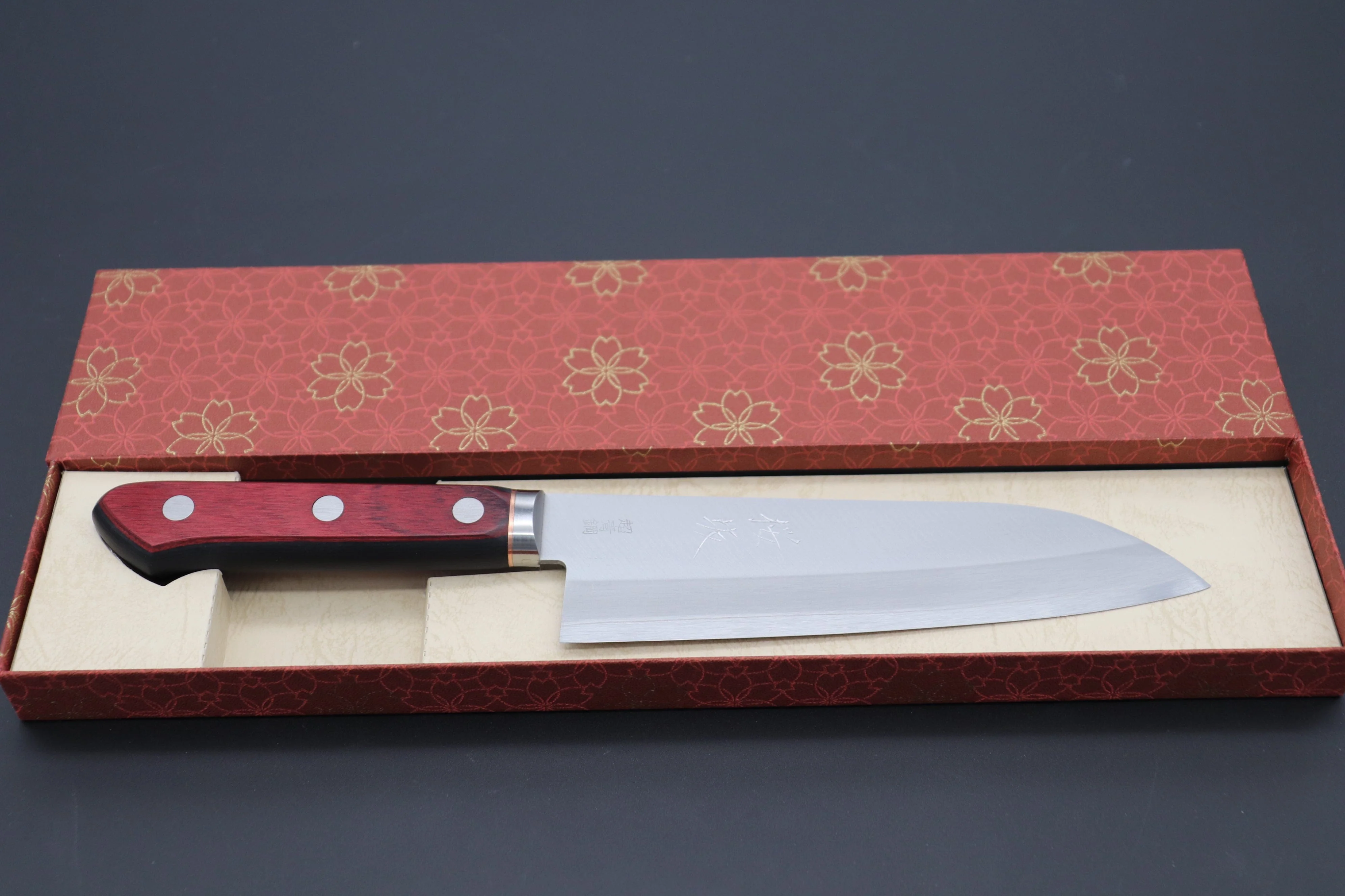 JCK Natures SAKURA ROAD Aogami Super Series SAKURA-1 Santoku 170mm (6.6 Inch) - Image 8
