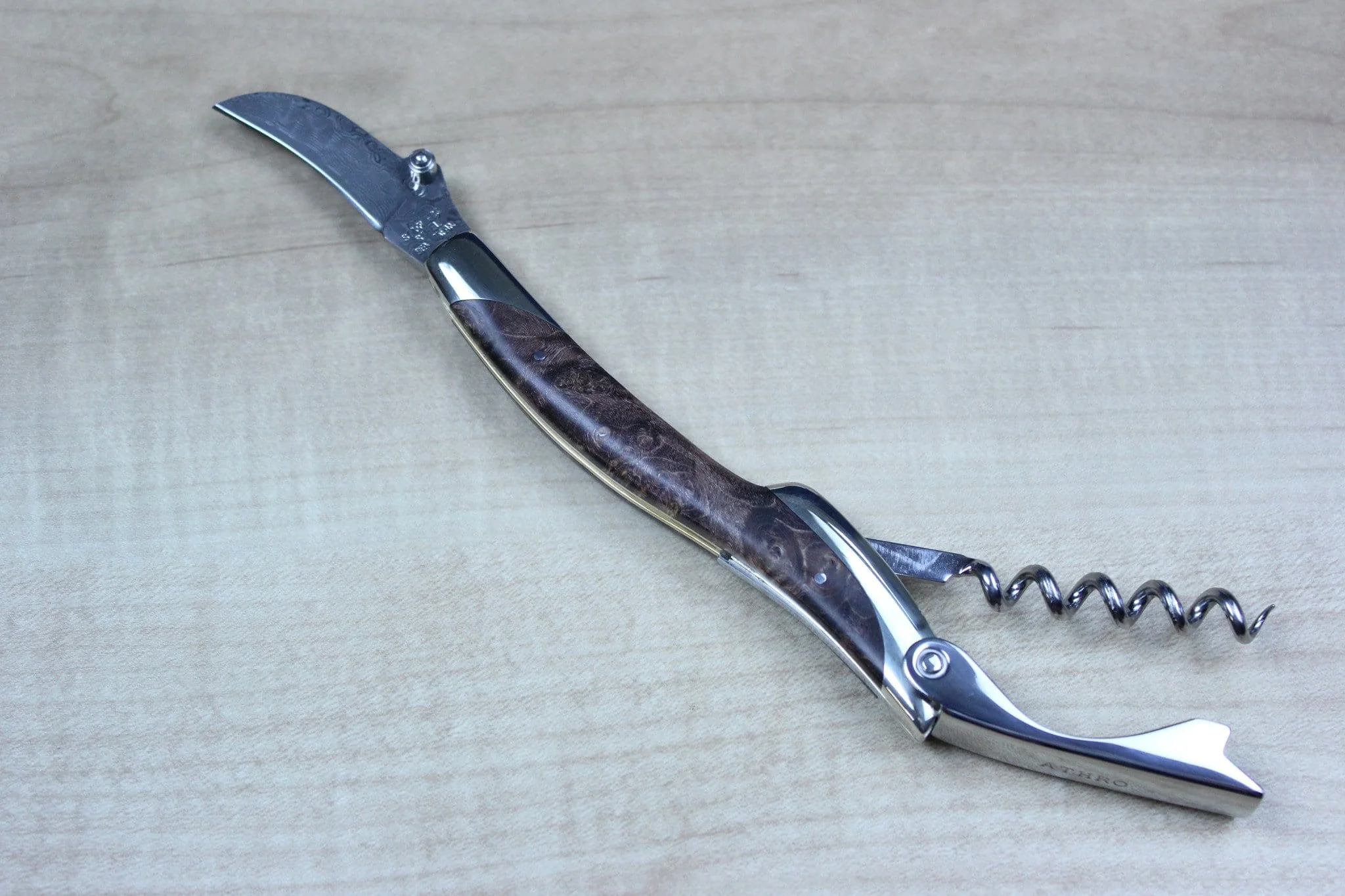 Athro Damascus Sommelier Knife (2 kinds of Handle Version) - Image 4