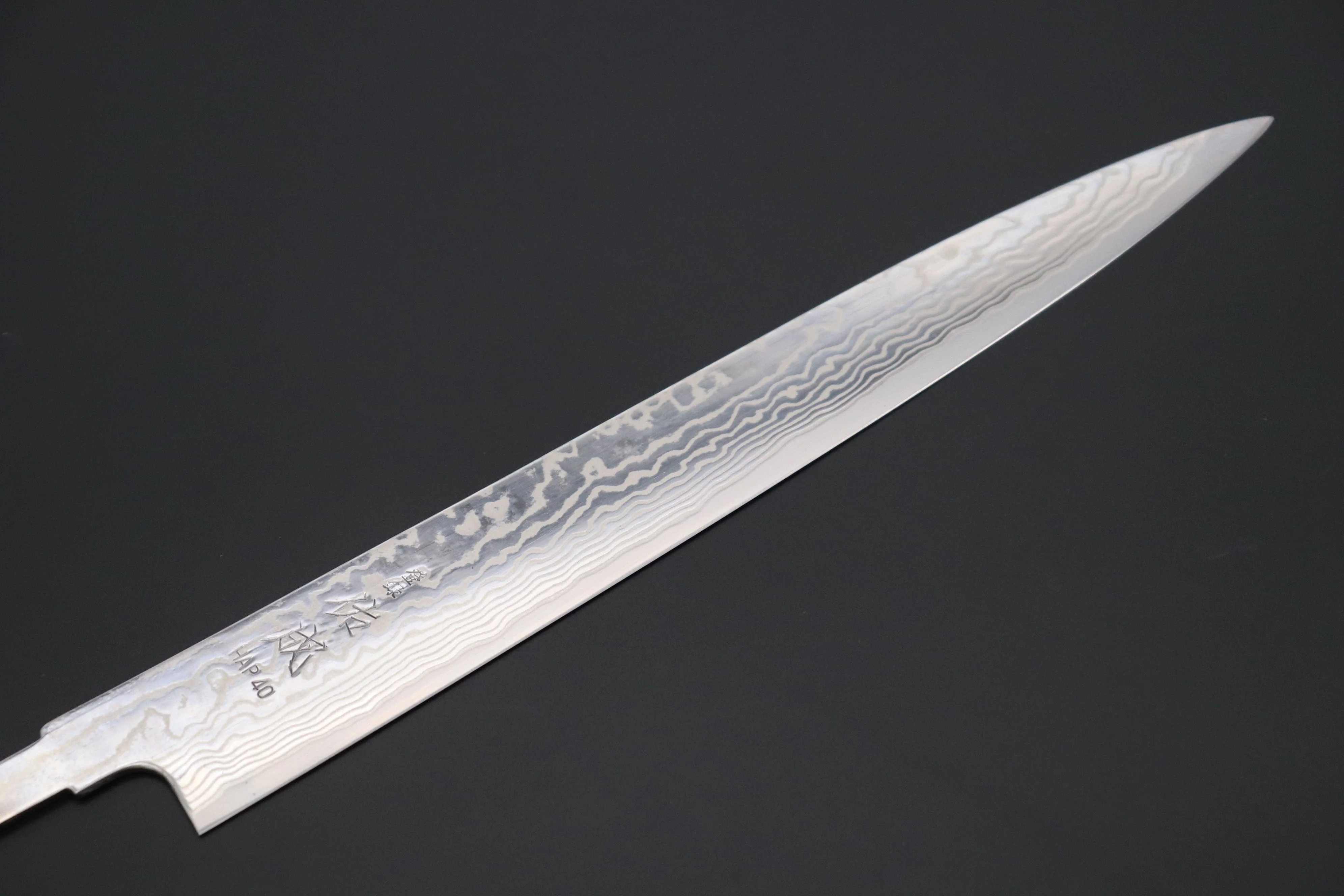 “Build Your Dream Knife” Sukenari HAP-40 Nickel Damascus SNBO-6 Wa Sujihiki 270mm (10.6 Inch) - Image 3