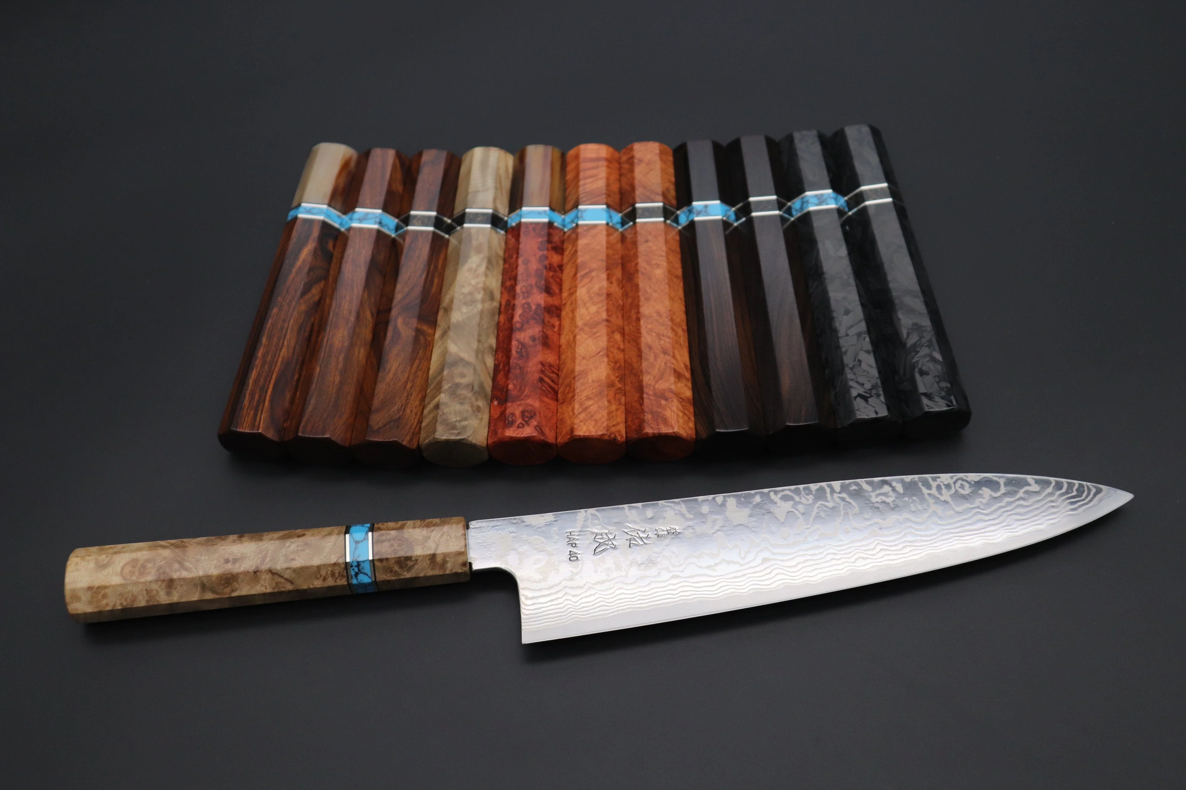 “Build Your Dream Knife” Sukenari HAP-40 Nickel Damascus SNBO-7 Wa Gyuto 240mm (9.4 Inch)