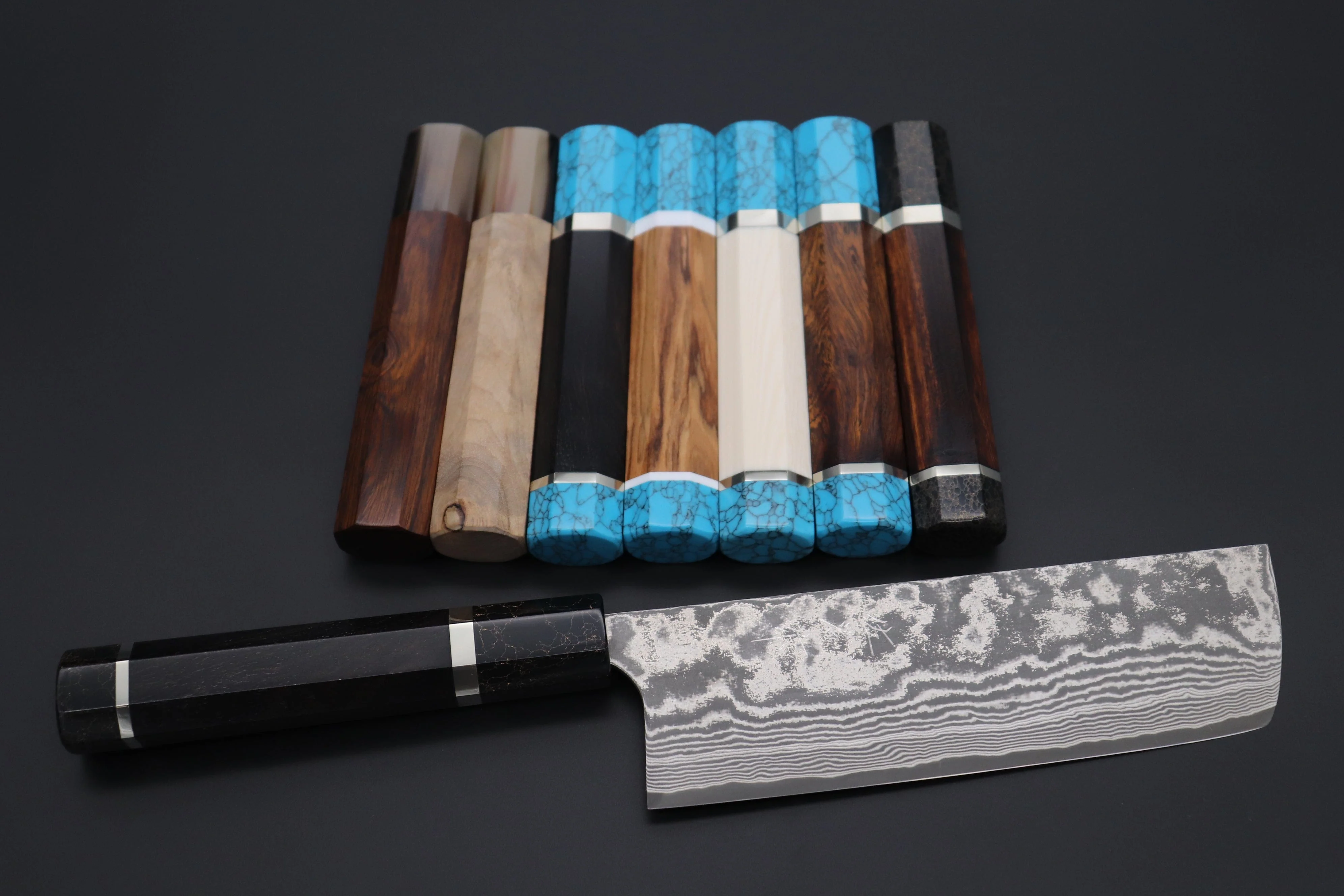 “Build Your Dream Knife” Takeshi Saji VG-10 Custom Black Nickel Damascus TSBO-11 Nakiri 165mm (6.4 Inch)