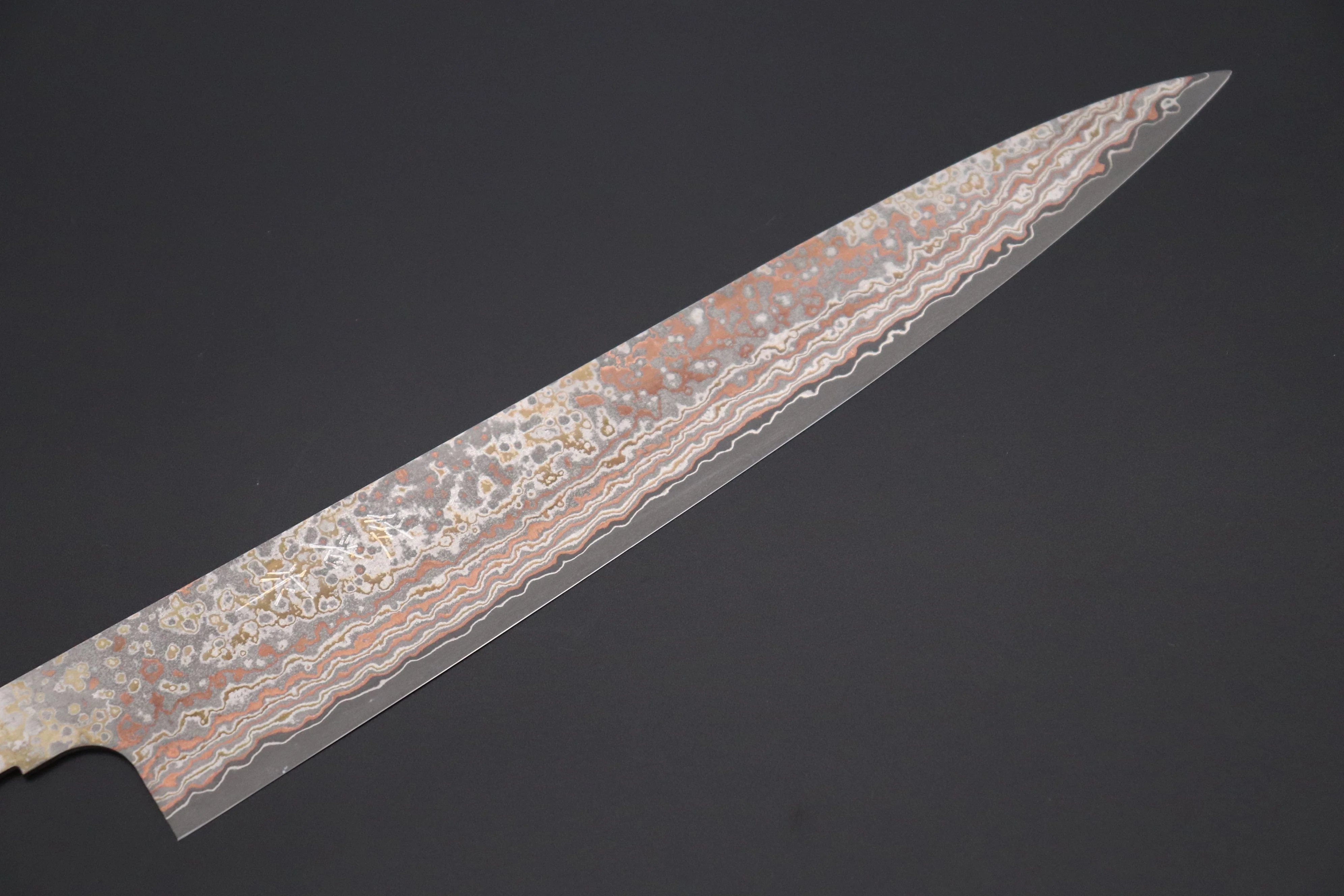 “Build Your Dream Knife” Takeshi Saji VG-10W Custom Rainbow Damascus TSBO-16 Wa Sujihiki 240mm (9.4 Inch) - Image 3