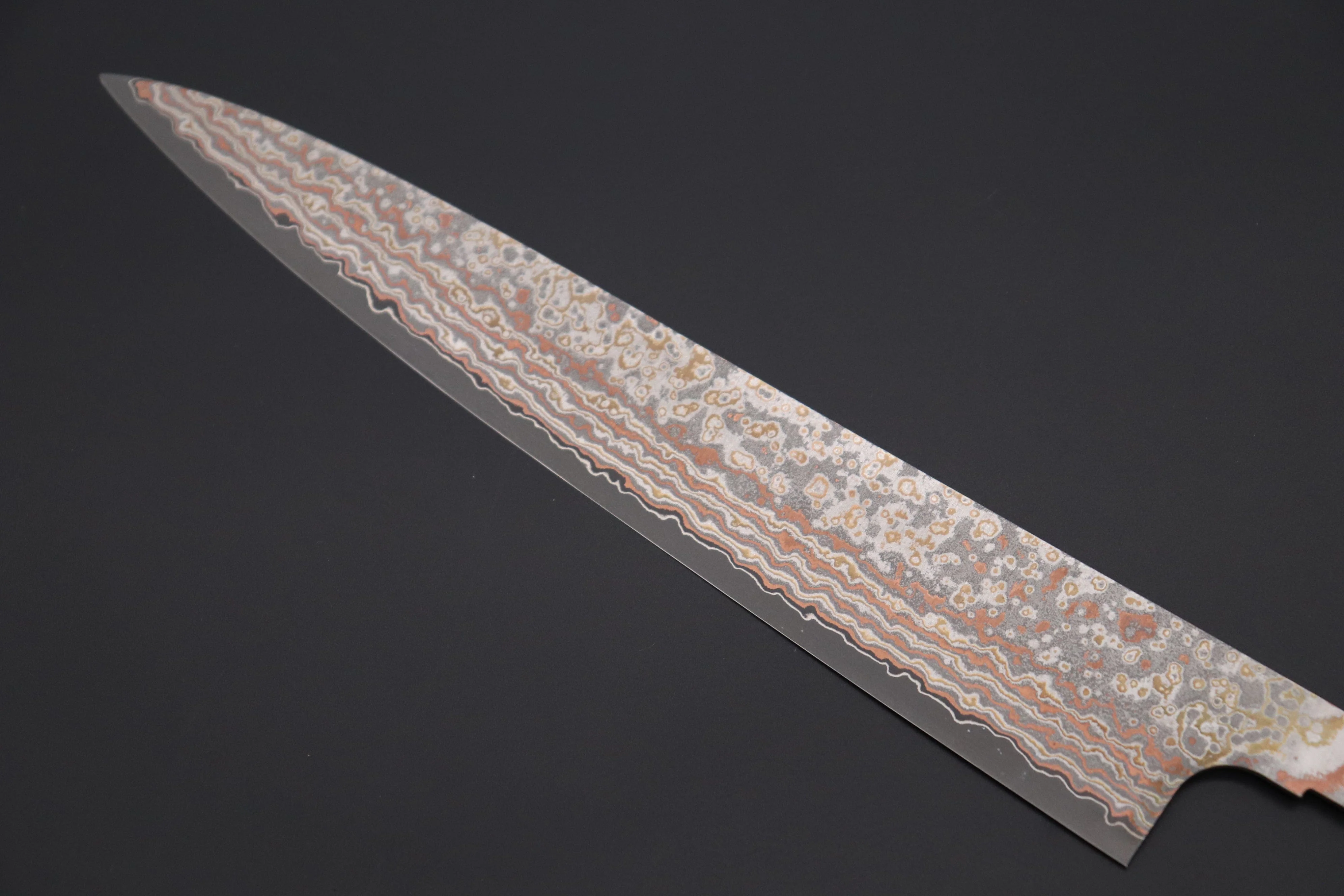 “Build Your Dream Knife” Takeshi Saji VG-10W Custom Rainbow Damascus TSBO-16 Wa Sujihiki 240mm (9.4 Inch) - Image 6