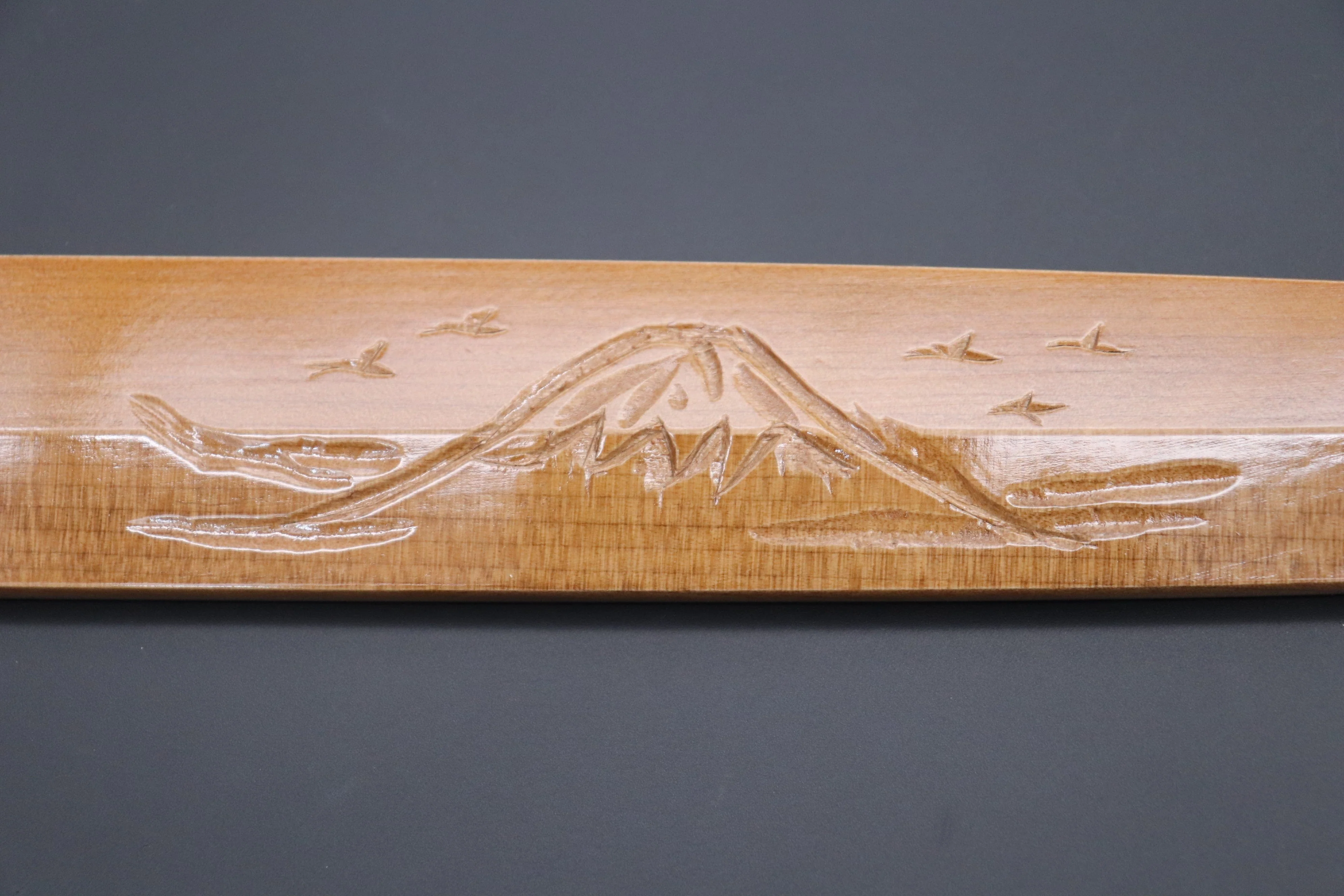 Custom Handmade Carved Wooden Saya for Yanagiba 300mm (Mt.Fuji, WS-Y300-11) - Image 2