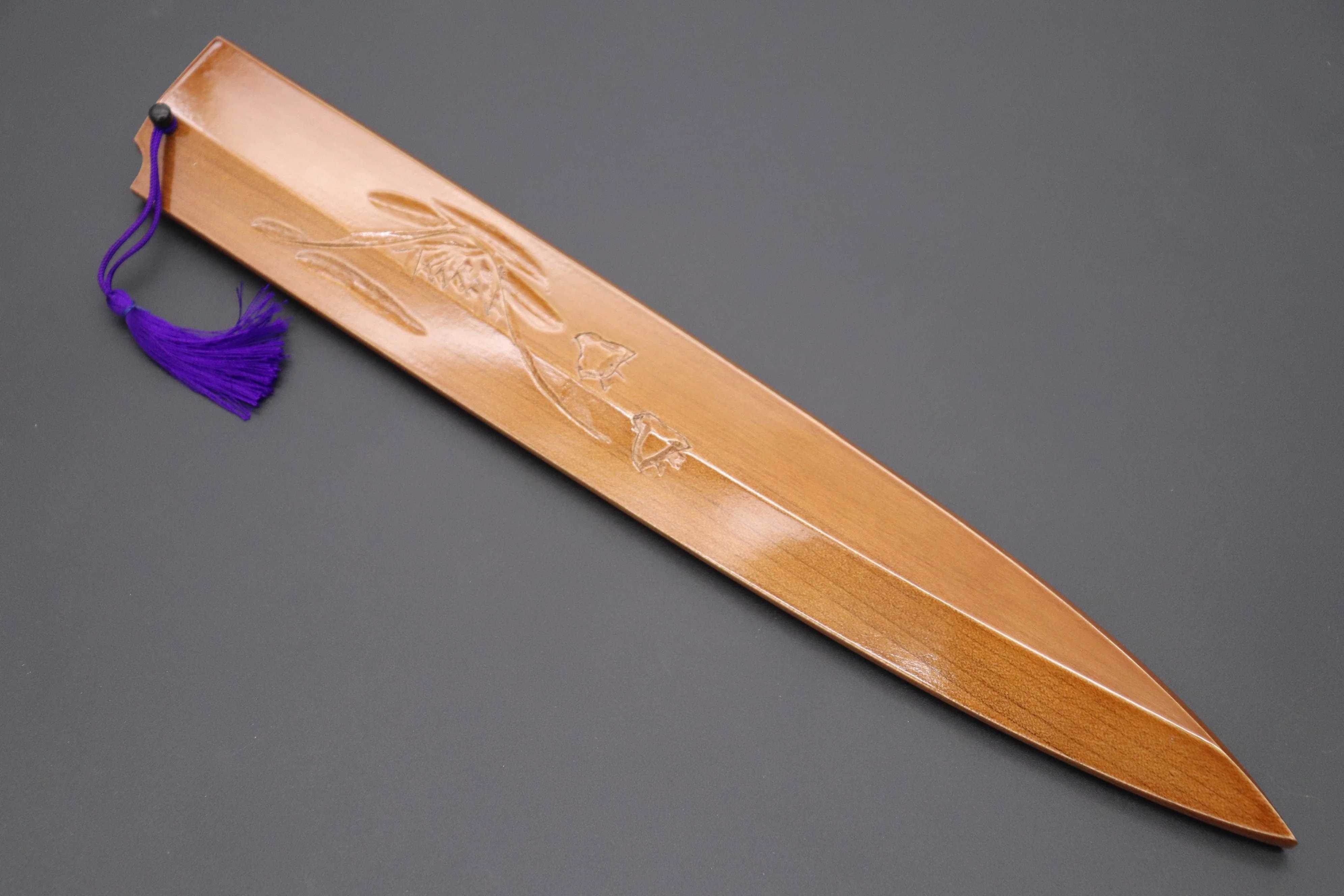 Custom Handmade Carved Wooden Saya for Yanagiba 300mm (Mt.Fuji, WS-Y300-4)