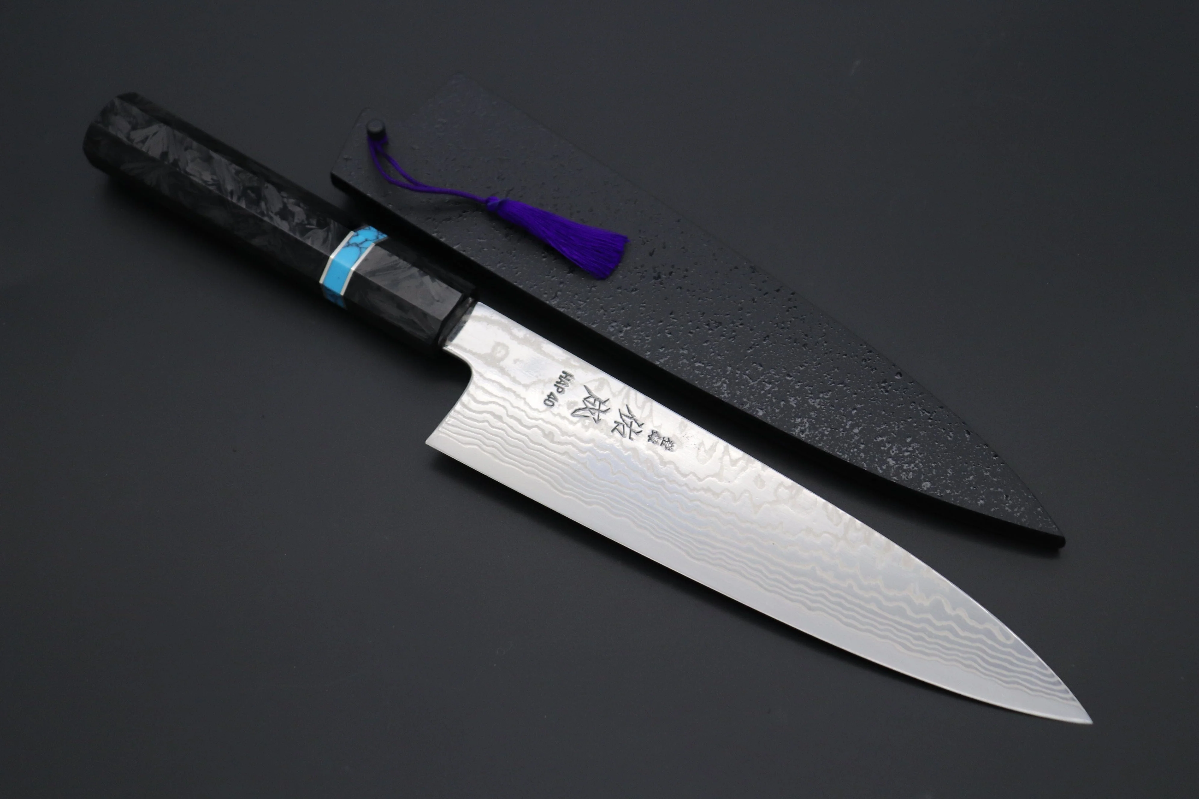 Custom Limited Edition, Sukenari HAP-40 Nickel Damascus Wa Gyuto 210mm (8.2 inch, SCL-580)