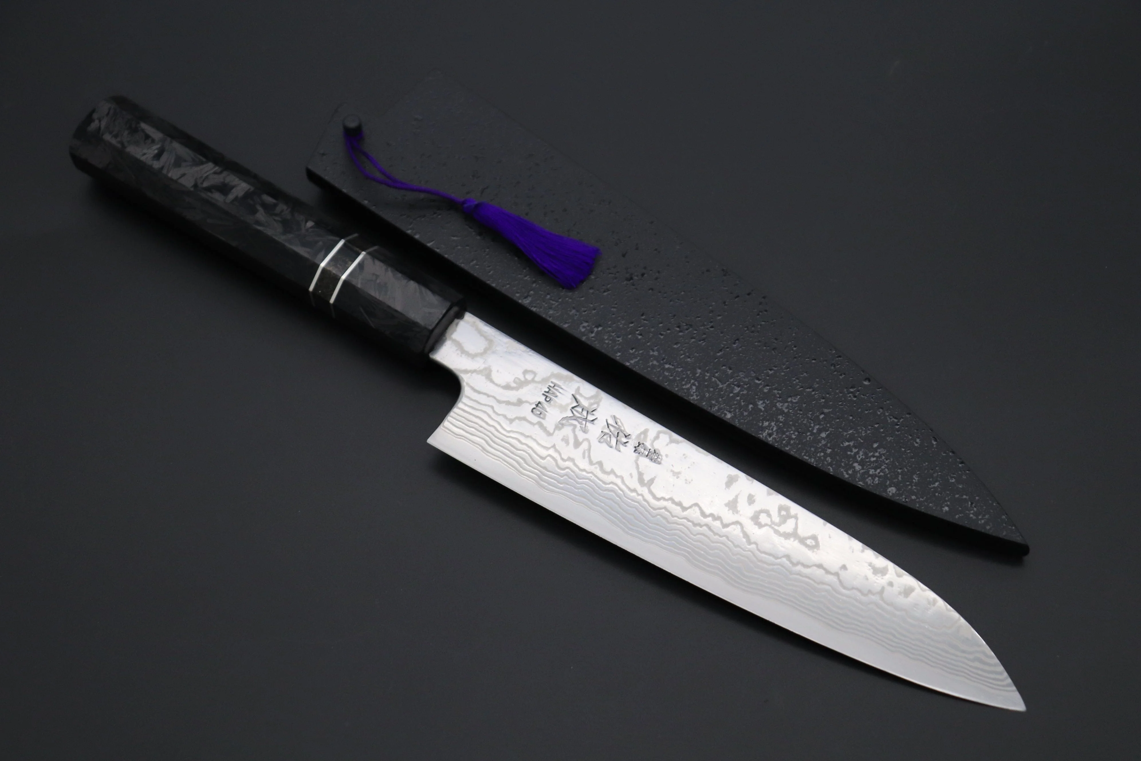 Custom Limited Edition, Sukenari HAP-40 Nickel Damascus Wa Santoku 190mm (7.4 inch, SCL-578)