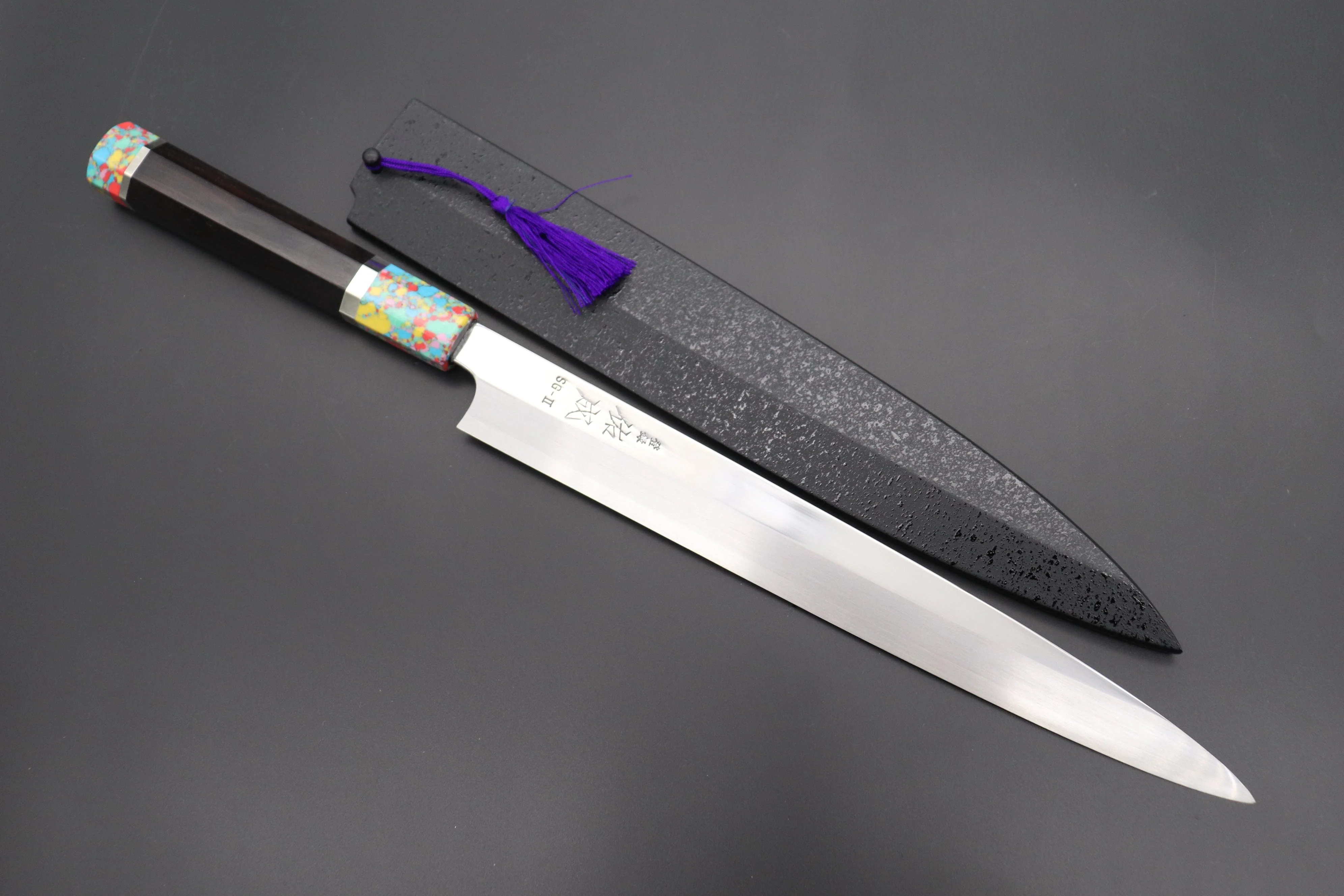 Custom Limited Edition, Sukenari Special Steel Series SG-II Hon Kasumi Yanagiba 270mm (10.6 inch, Single Bevel Edge, SCL-444)