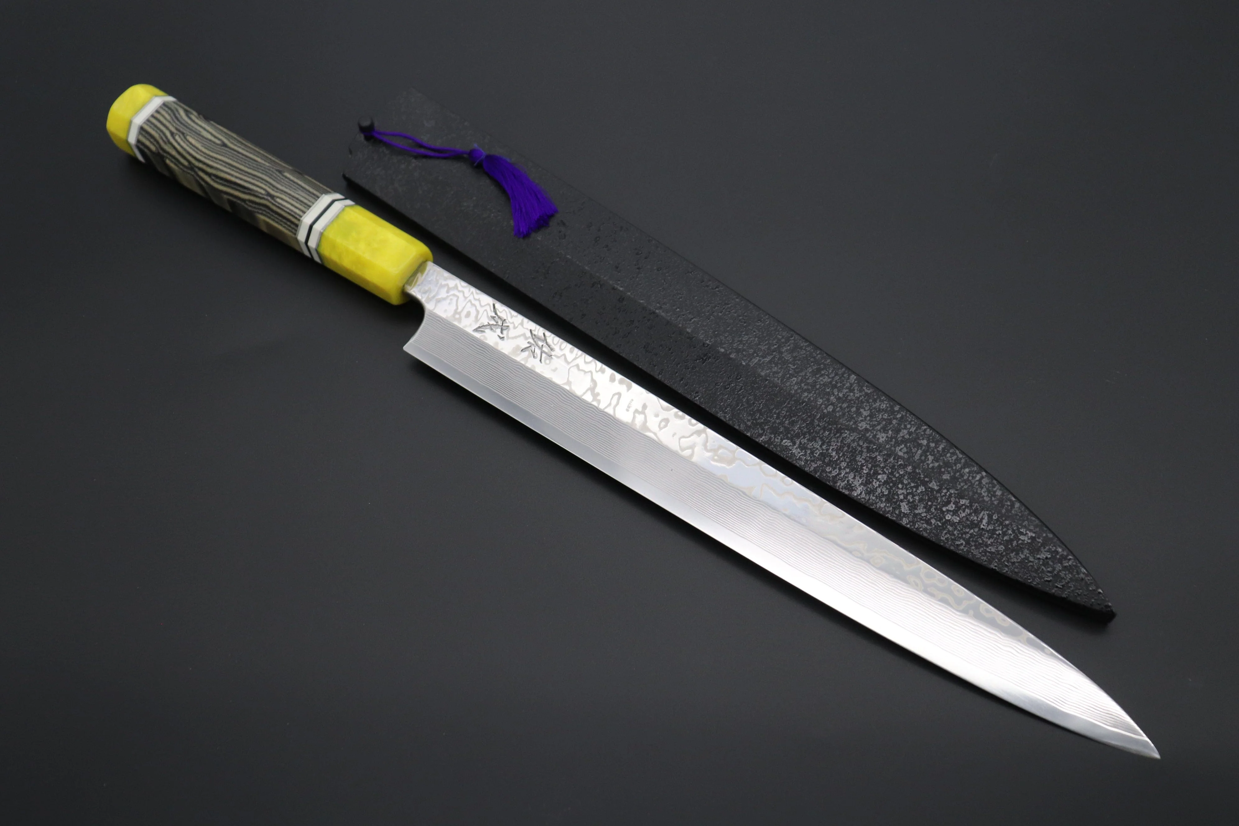 Custom Limited Edition, Sukenari SRS-13 Nickel Damascus Yanagiba 300mm (11.8 inch, SCL-456)