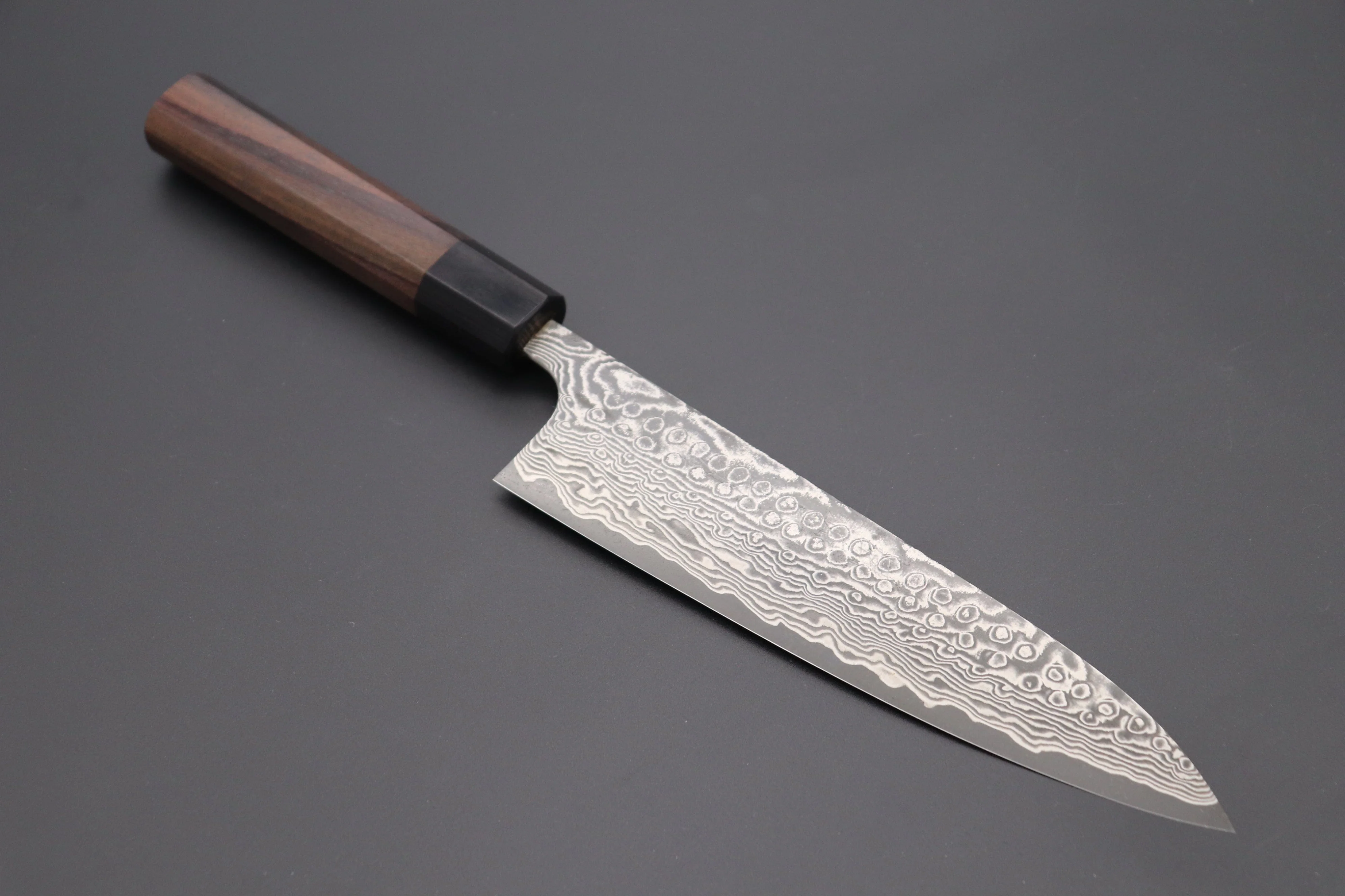 Fu-Rin-Ka-Zan R-2 Damascus Wa Series Wa Gyuto (180mm to 240mm, 3 sizes, Octagon Shaped Red-Sandalwood Handle)