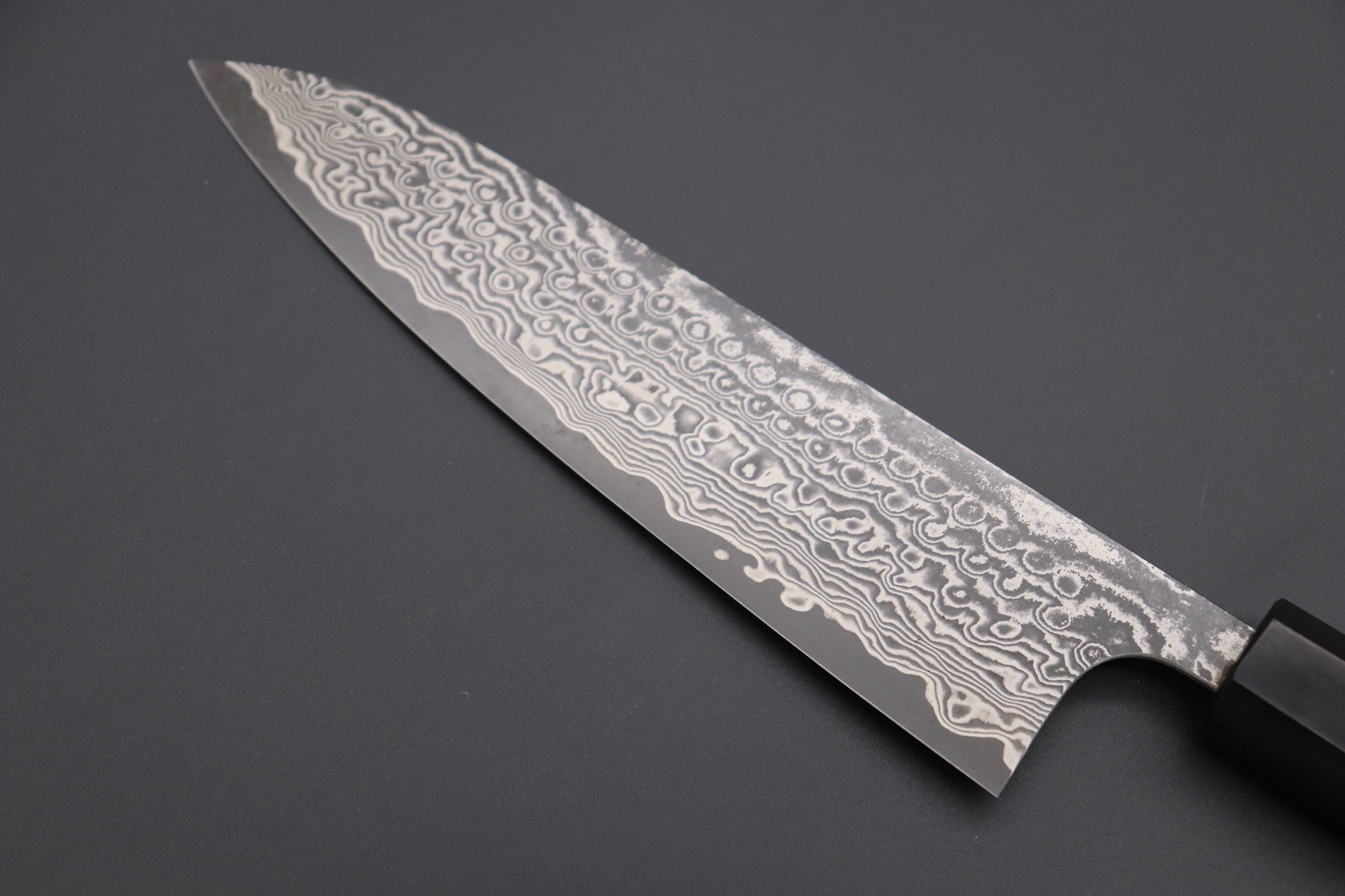 Fu-Rin-Ka-Zan R-2 Damascus Wa Series Wa Gyuto (180mm to 240mm, 3 sizes, Octagon Shaped Red-Sandalwood Handle) - Image 6