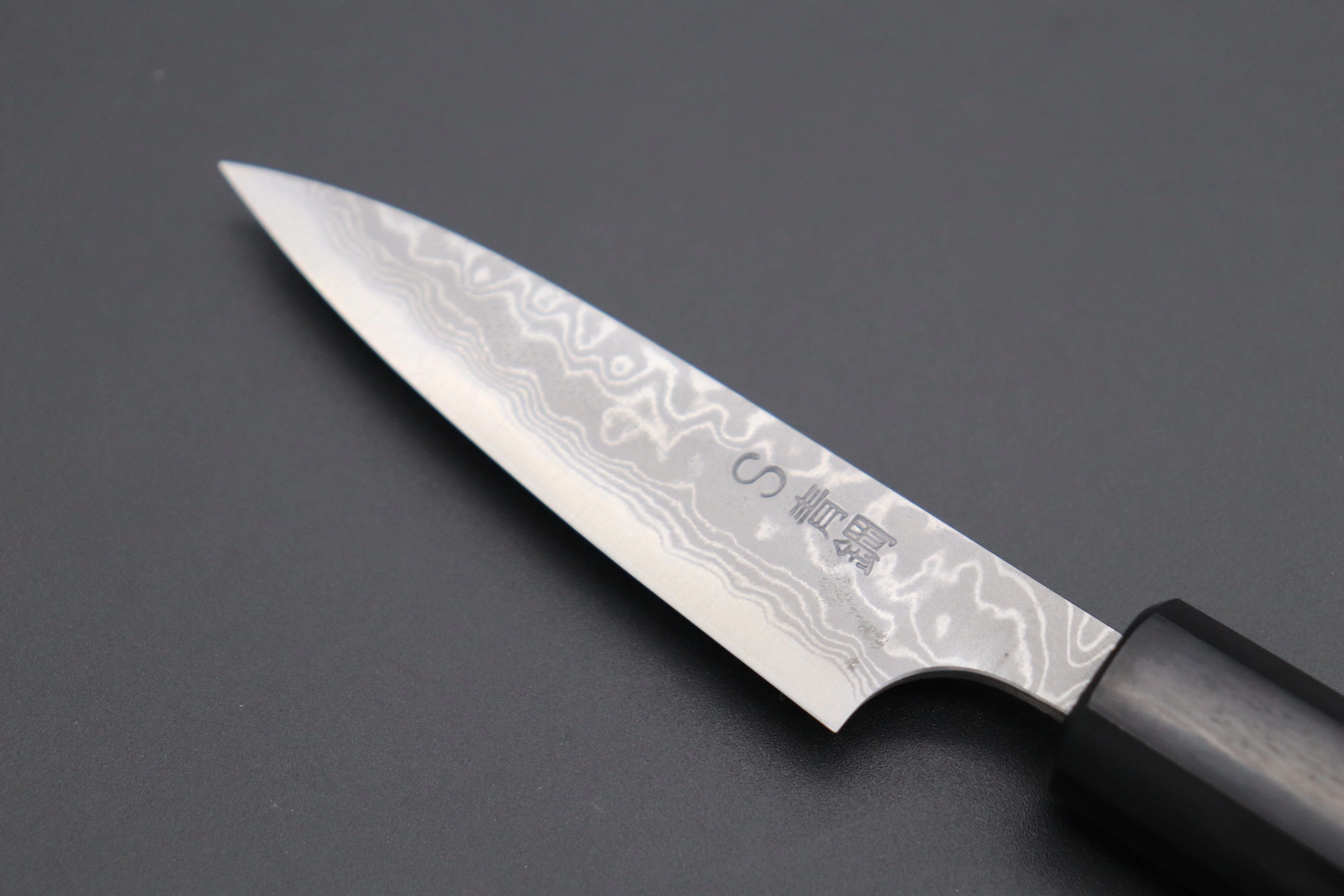 Fu-Rin-Ka-Zan Aogami Super Custom Damascus Series FASD-1P Wa Paring 80mm (3.1 inch, Octagonal Red-Sandalwood Handle) - Image 6
