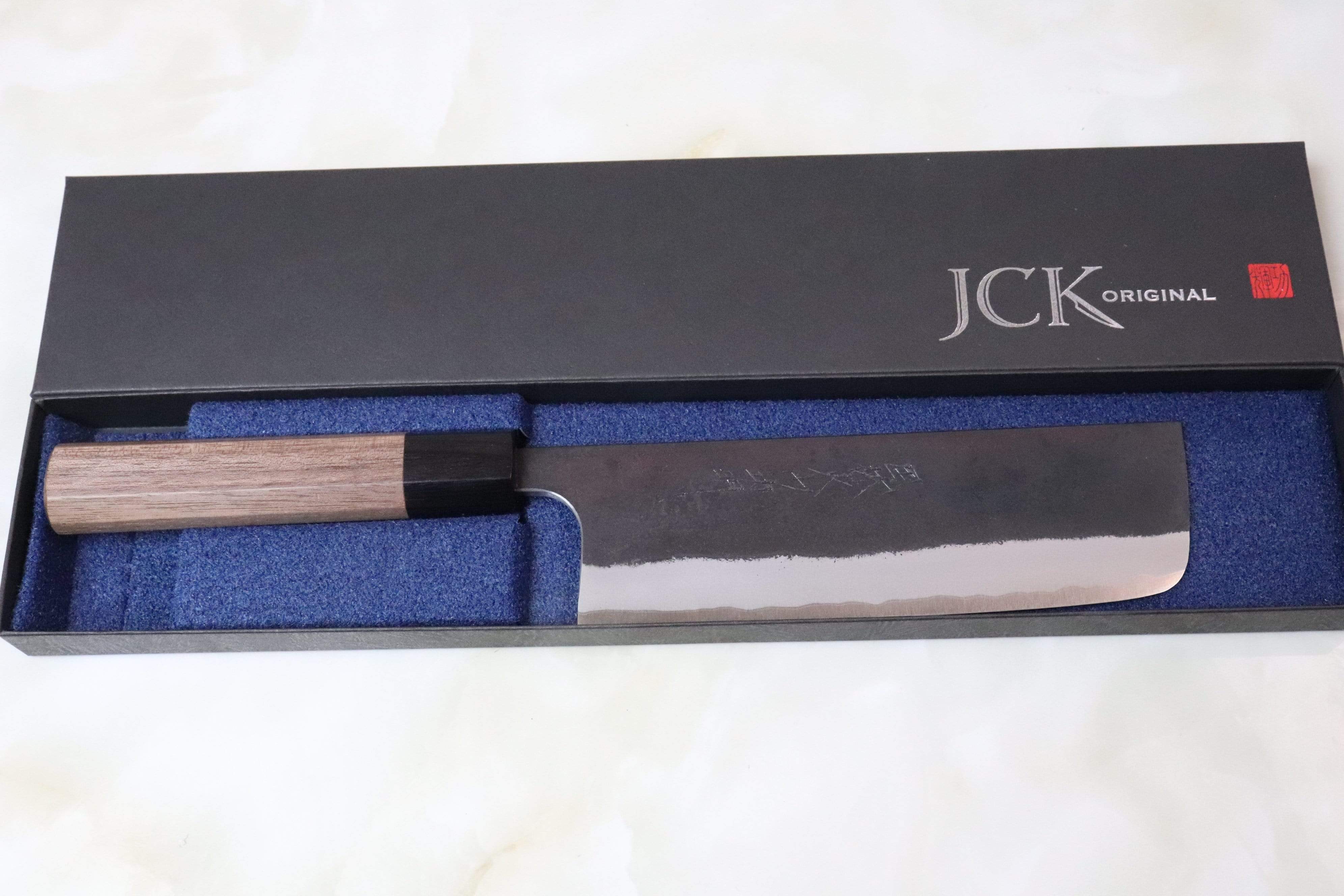 Fu-Rin-Ka-Zan Aogami Super Kurouchi Series FAB-5W Nakiri 160mm (6.2 inch, Octagon Shaped Walnut Wood Handle) - Image 5