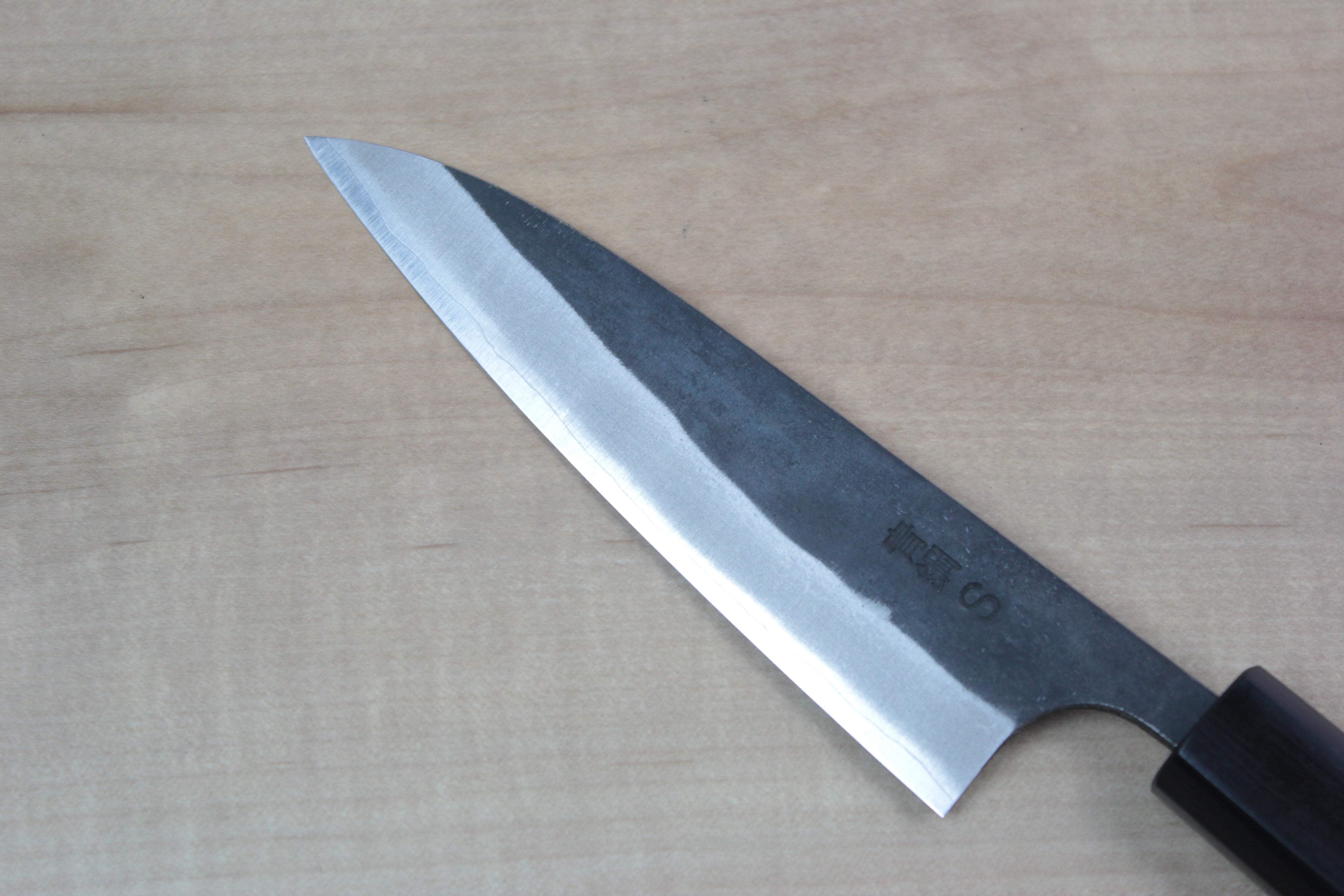 Fu-Rin-Ka-Zan Aogami Super Kurouchi Series Wa Petty (120mm and 150mm, 2 sizes, Octagon Shaped Walnut-Wood Handle) - Image 4