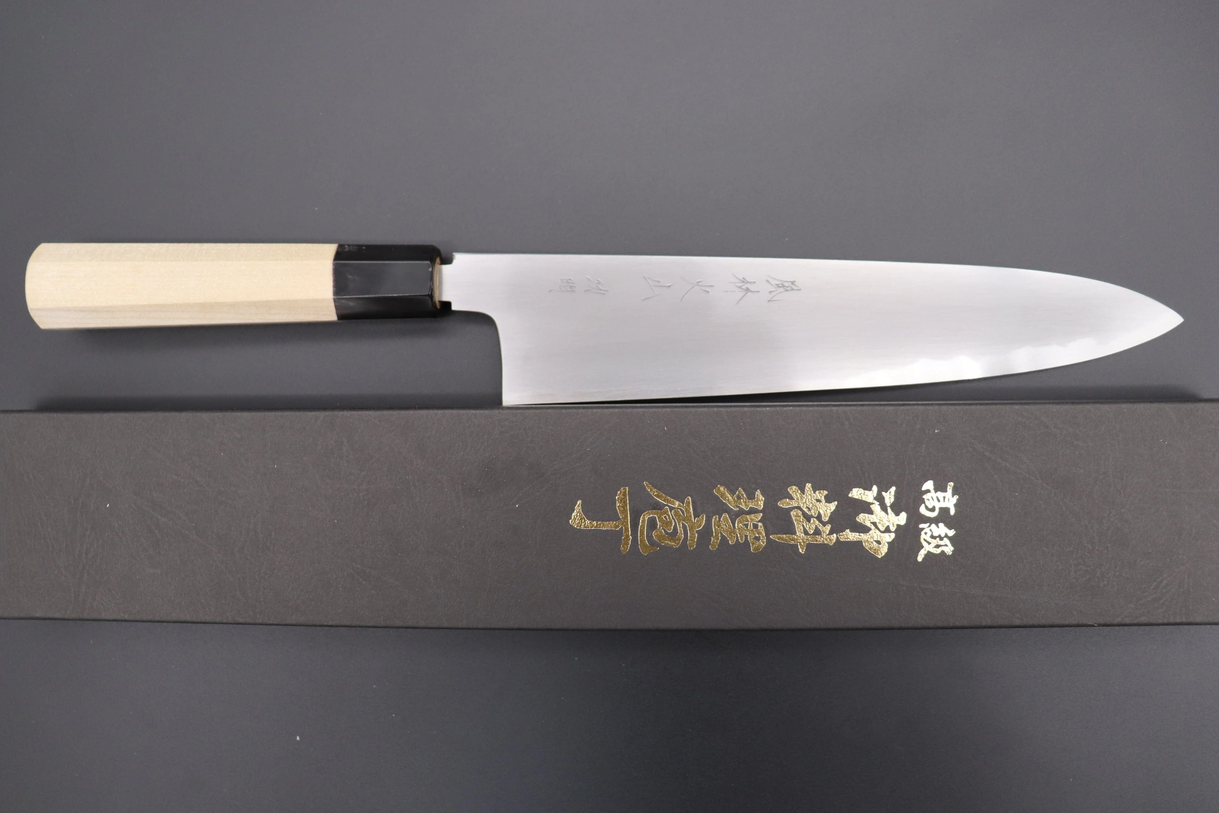 Fu-Rin-Ka-Zan Blue Steel No.2 Hon Kasumi Series FB-17 Wa Gyuto 240mm (9.4 inch, Double Bevel Edge) - Image 8