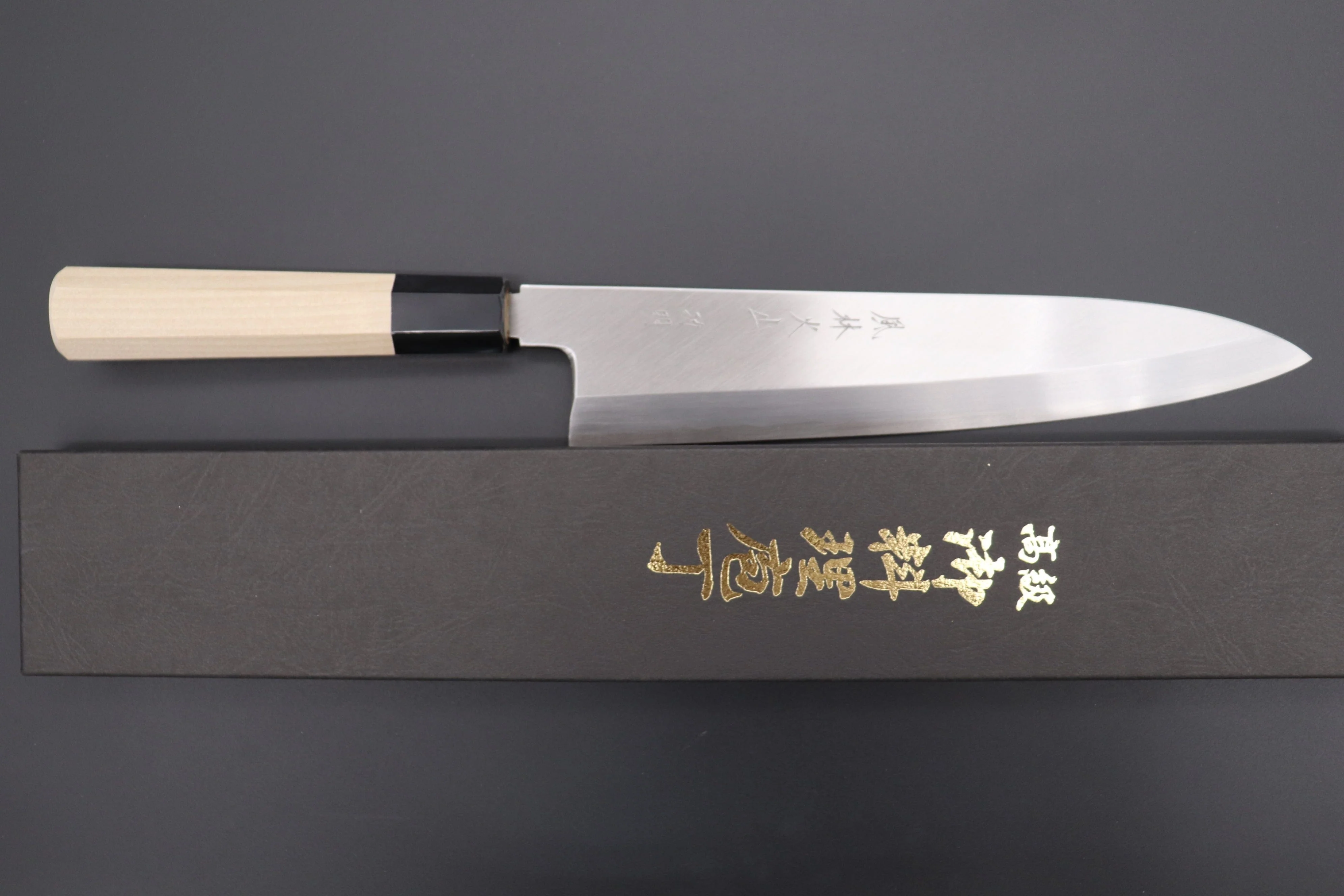 Fu-Rin-Ka-Zan Hon Kasumi Series Gingami No.3 Wa Gyuto (Single Bevel Edge, 210mm to 270mm, 3 sizes) - Image 9
