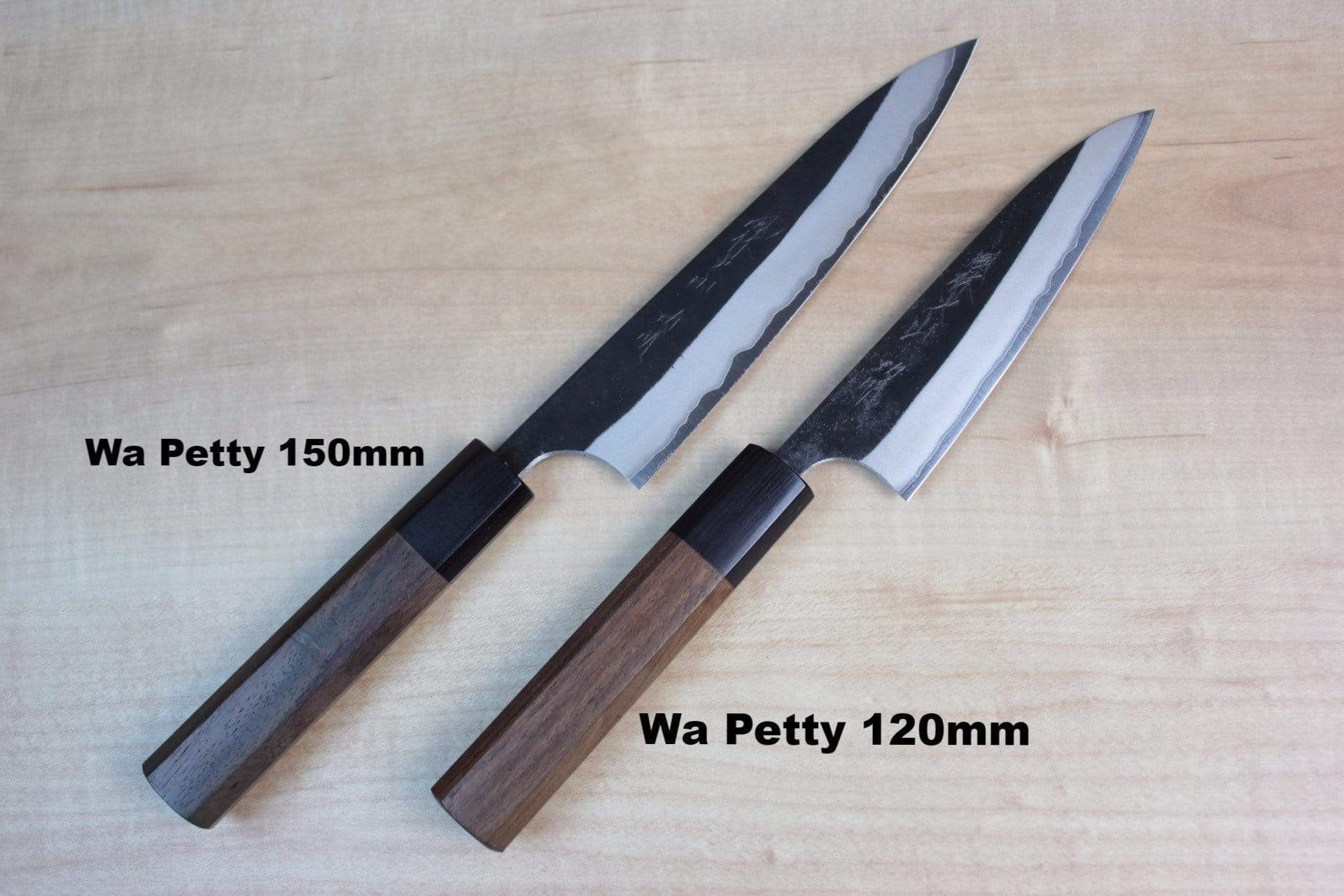 Fu-Rin-Ka-Zan Aogami Super Kurouchi Series Wa Petty (120mm and 150mm, 2 sizes, Octagon Shaped Red-Sandal Wood Handle) - Image 5