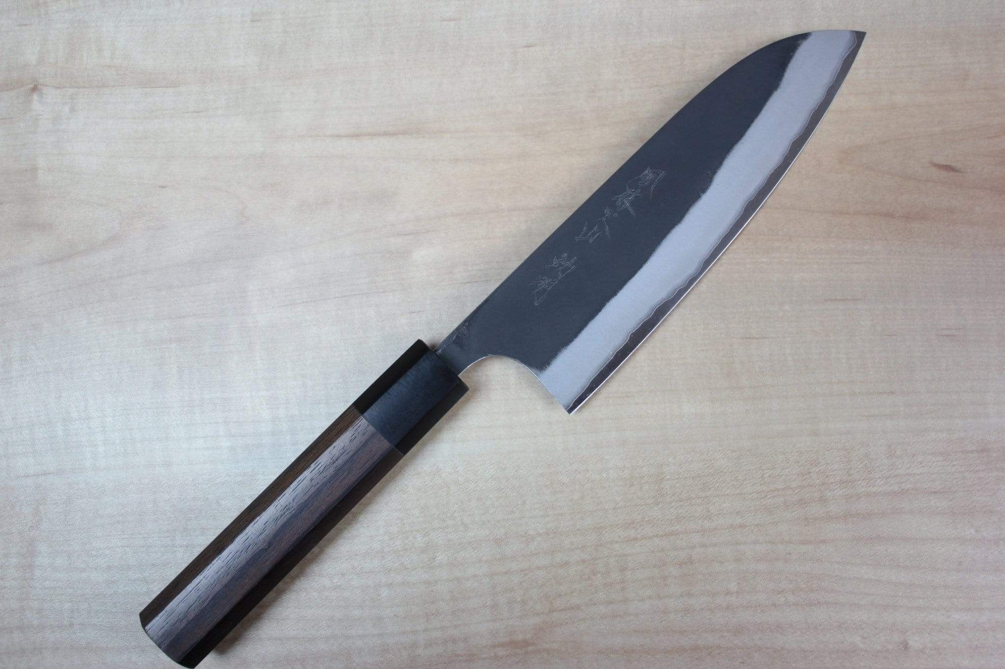 Fu-Rin-Ka-Zan Aogami Super Kurouchi Series FAB-4 Wa Santoku 170mm (6.6 inch, Octagon Shaped Red-Sandal Wood Handle)