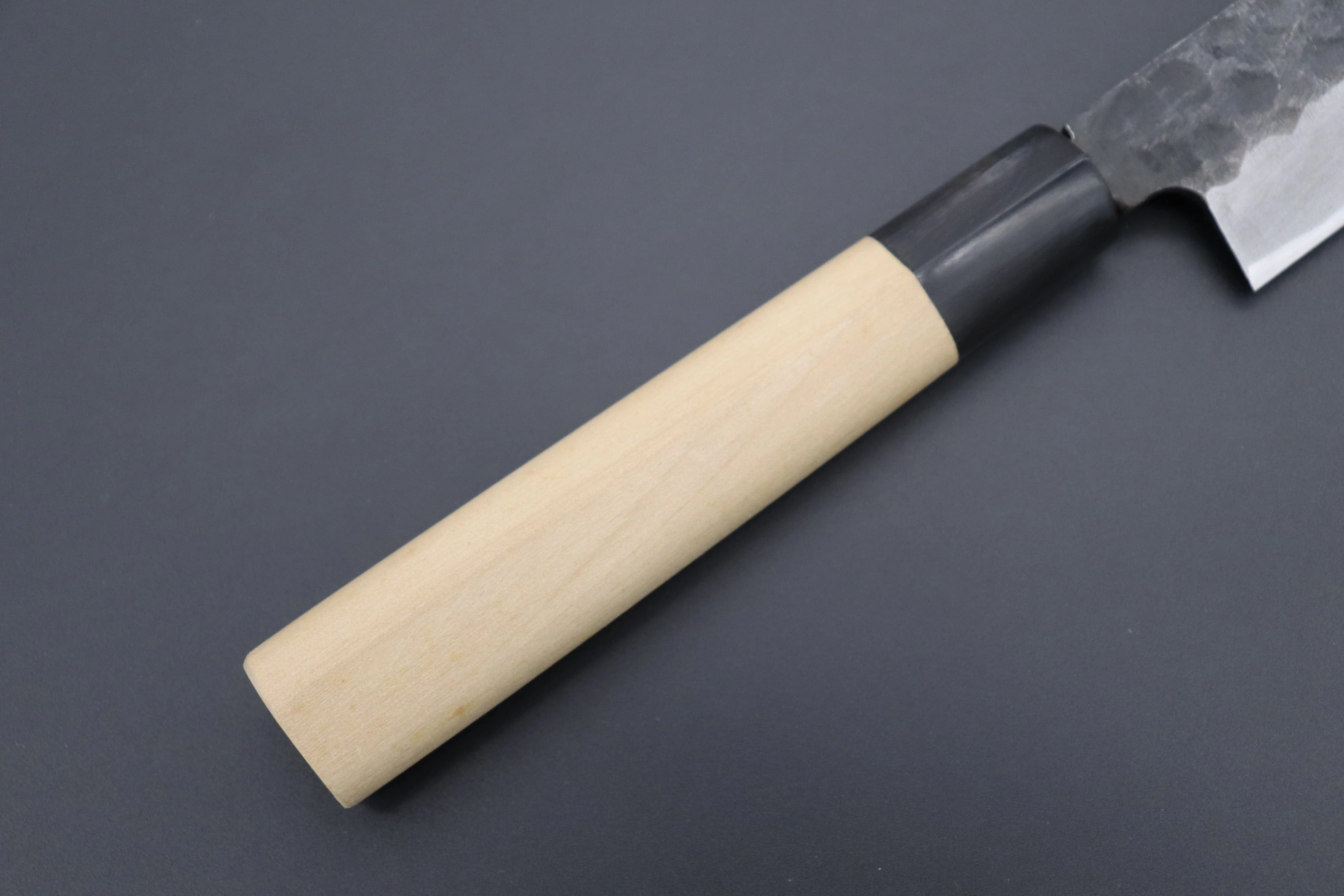 Fu-Rin-Ka-Zan Kurouchi White Steel No.2 Series Yanagiba (D Shaped Magnolia Wood Handle with Water Buffalo Ferrules, 240mm to 300mm, 3 sizes) - Image 3