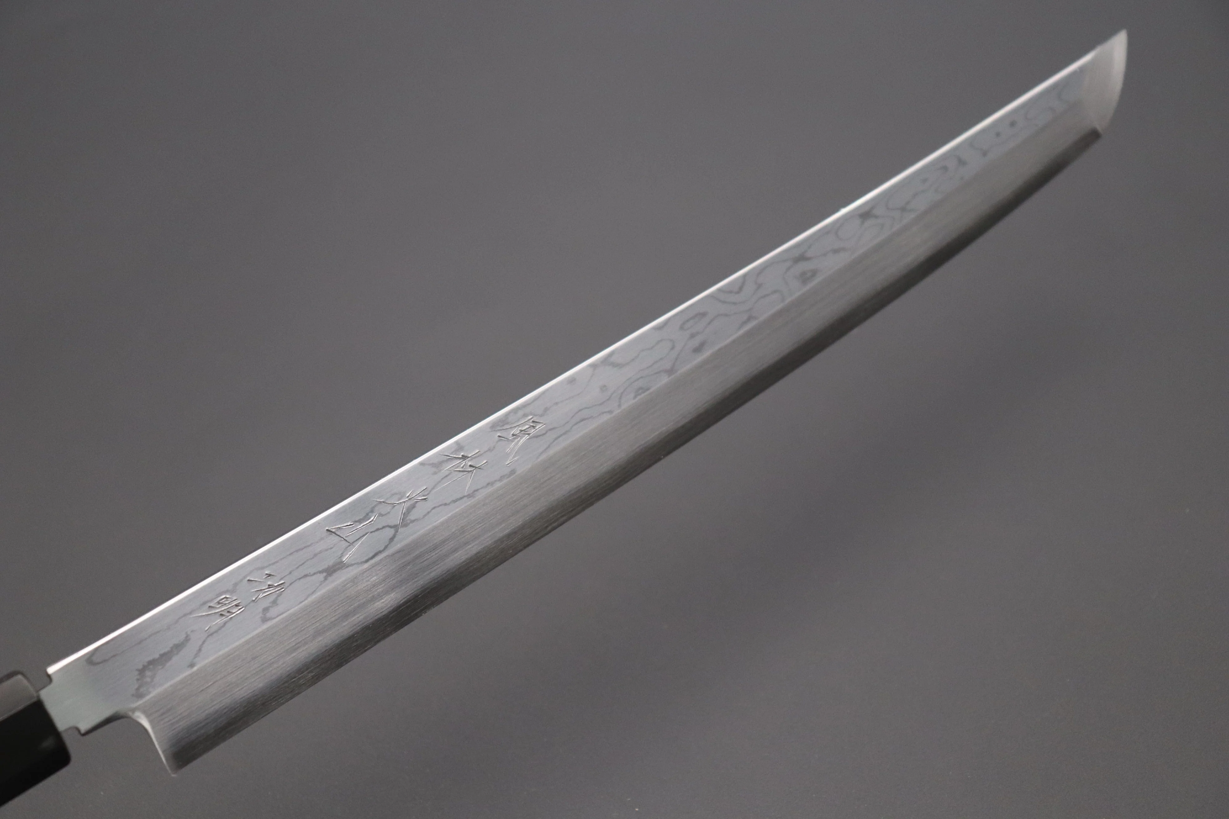 Fu-Rin-Ka-Zan Limited, Blue Steel No.1 Suminagashi FSO-B1SA Sakimaru Takohiki 300mm (Octagon Shaped Ebonywood Handle) - Image 2