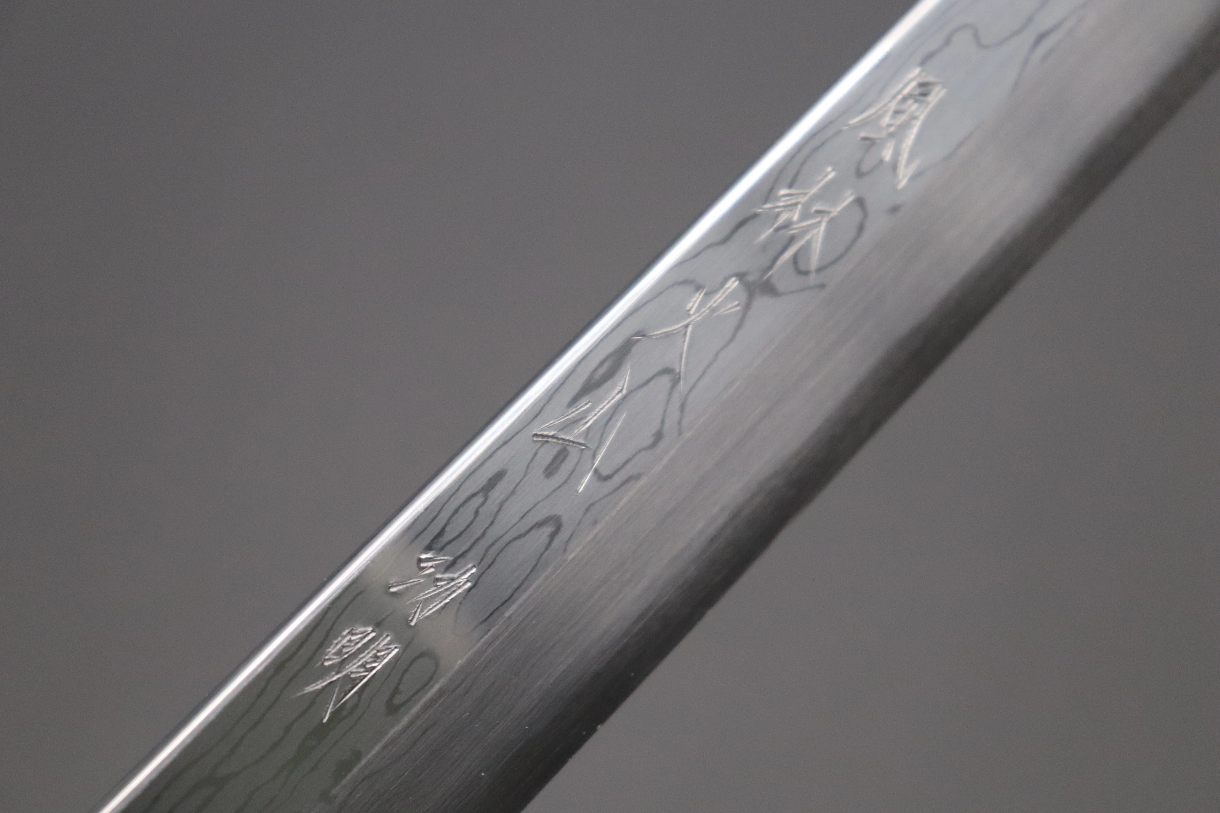 Fu-Rin-Ka-Zan Limited, FSO-13K Blue Steel No.1 Suminagashi Sakimaru Takohiki 270mm (10.6 inch, Quince Wood Handle) - Image 9
