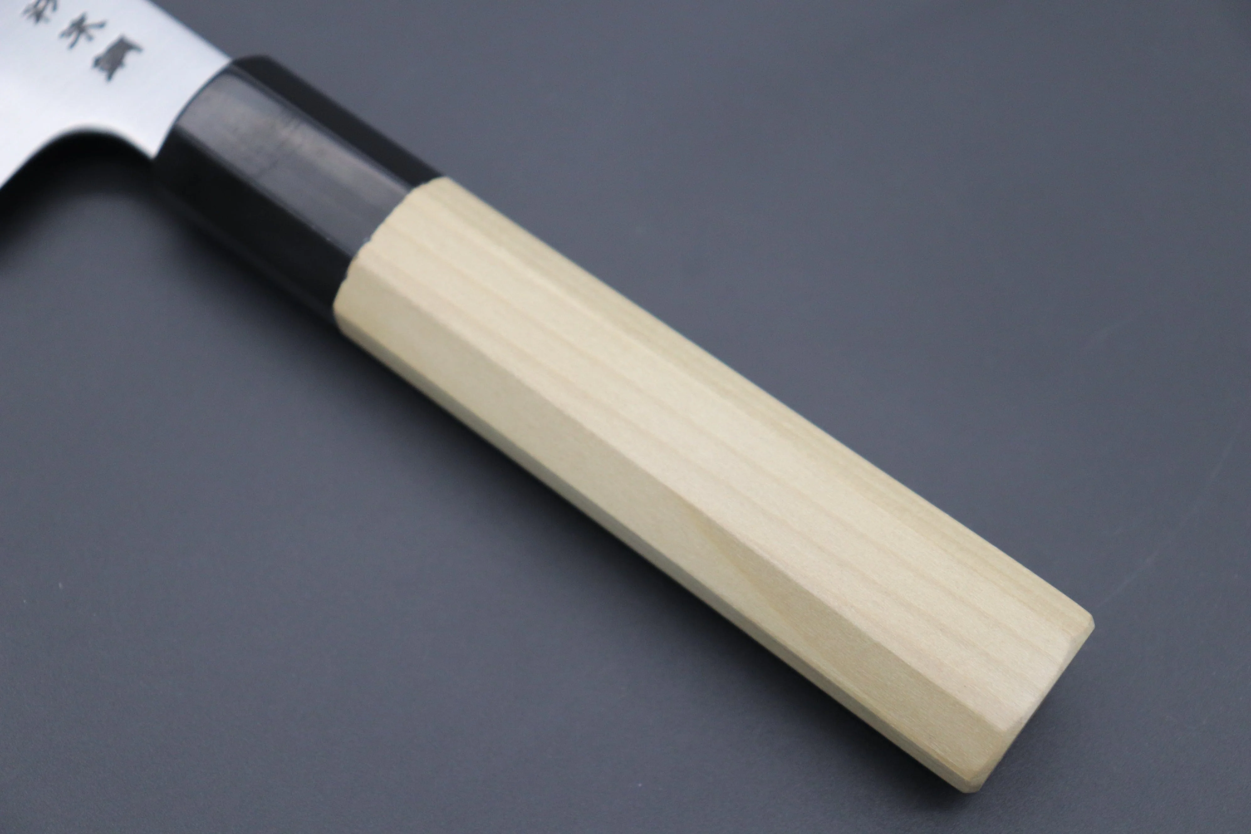 Fu-Rin-Ka-Zan R-2 Clad Wa Series Special Kiritsuke-Slicer (240mm and 270mm, 2 sizes, Narrower Blade Width, Octagon Shaped Magnolia Wood Handle) - Image 7