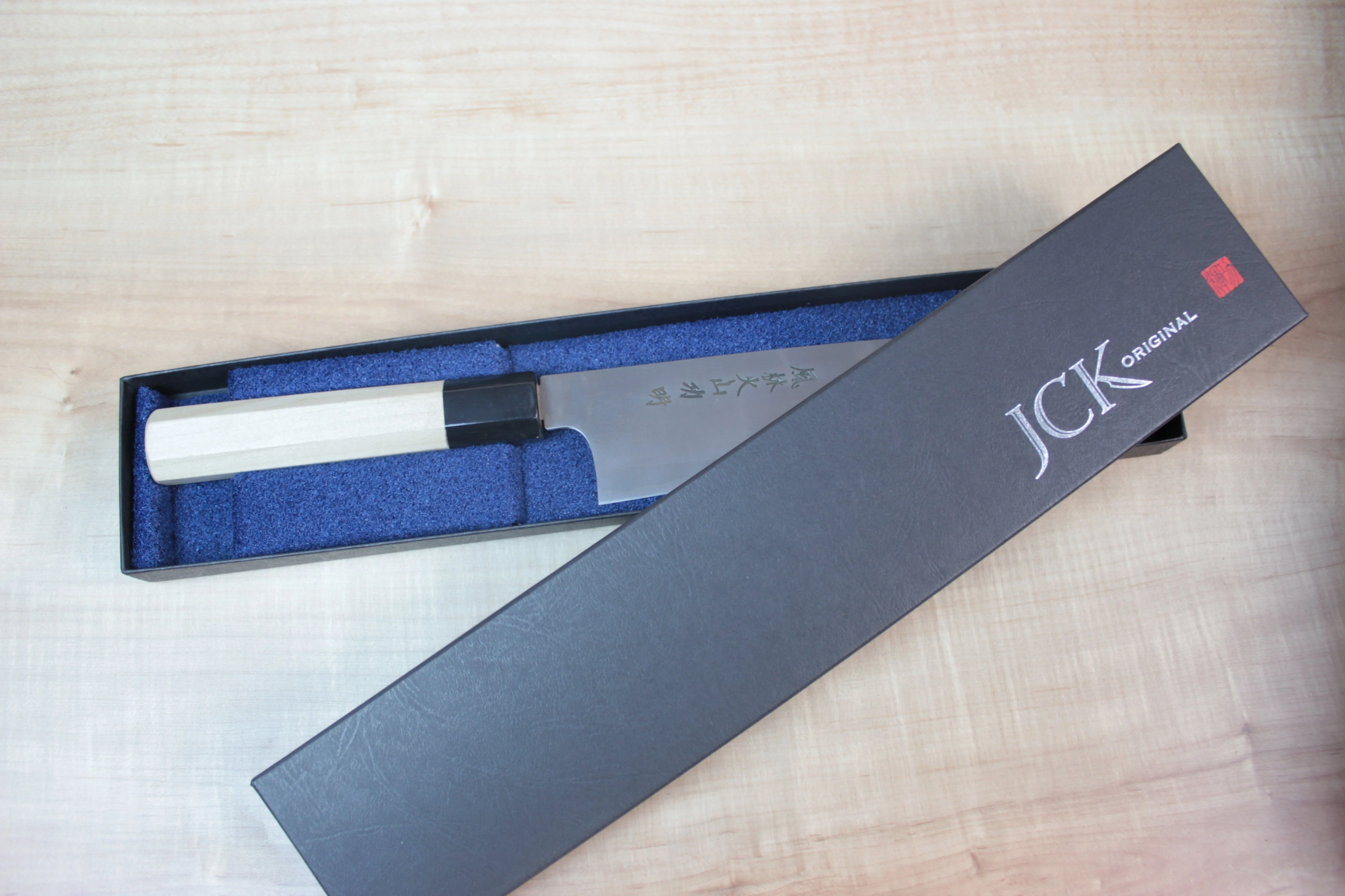 Fu-Rin-Ka-Zan R-2 Clad Wa Series Wa Gyuto (210mm to 270mm, 3 sizes, Octagon Shaped Magnolia Wood Handle) - Image 4