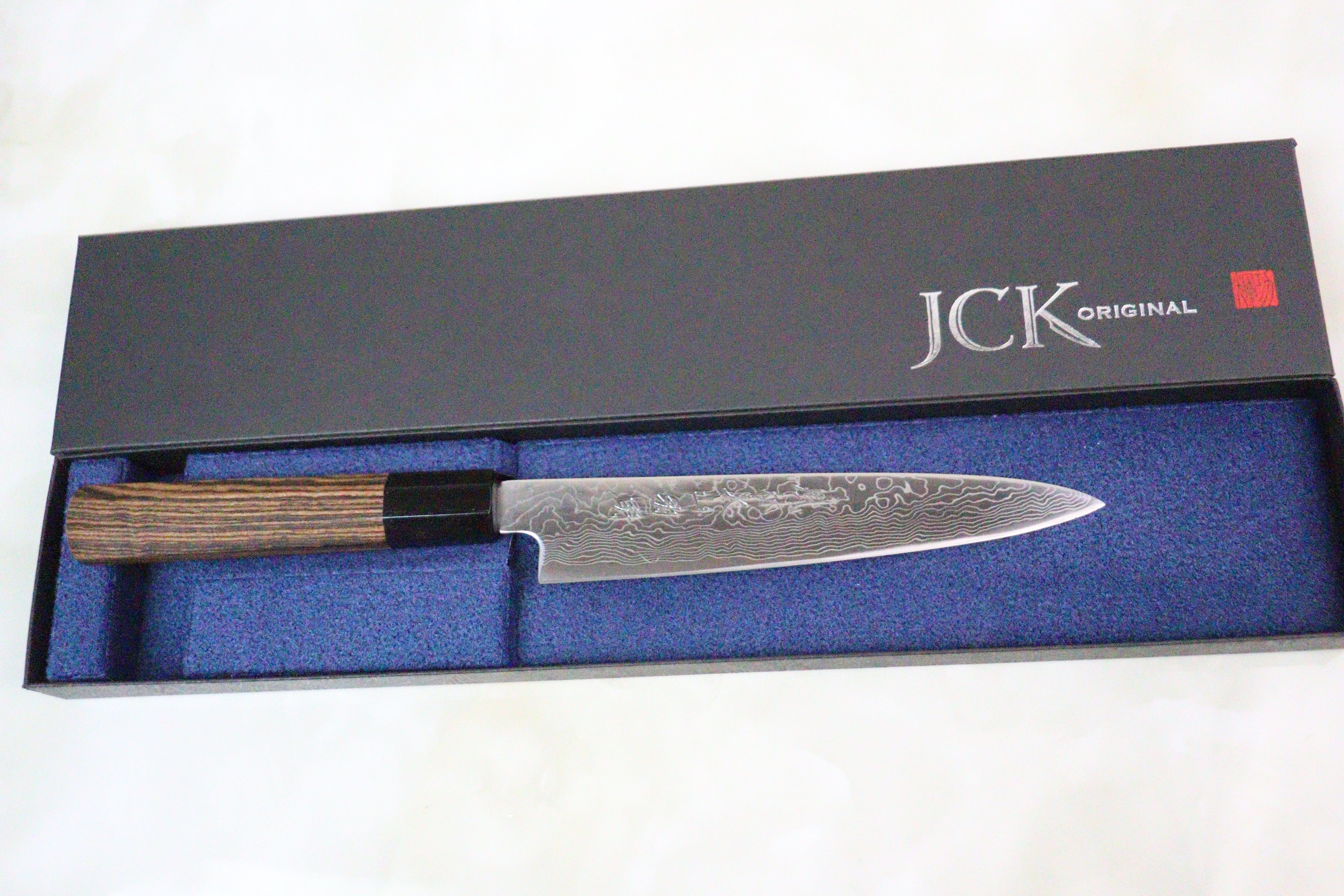 Fu-Rin-Ka-Zan R-2 Damascus Wa Series Wa Petty 165mm (6.4inch, Octagon Shaped Bocote Wood Handle, FRD-1PB) - Image 6