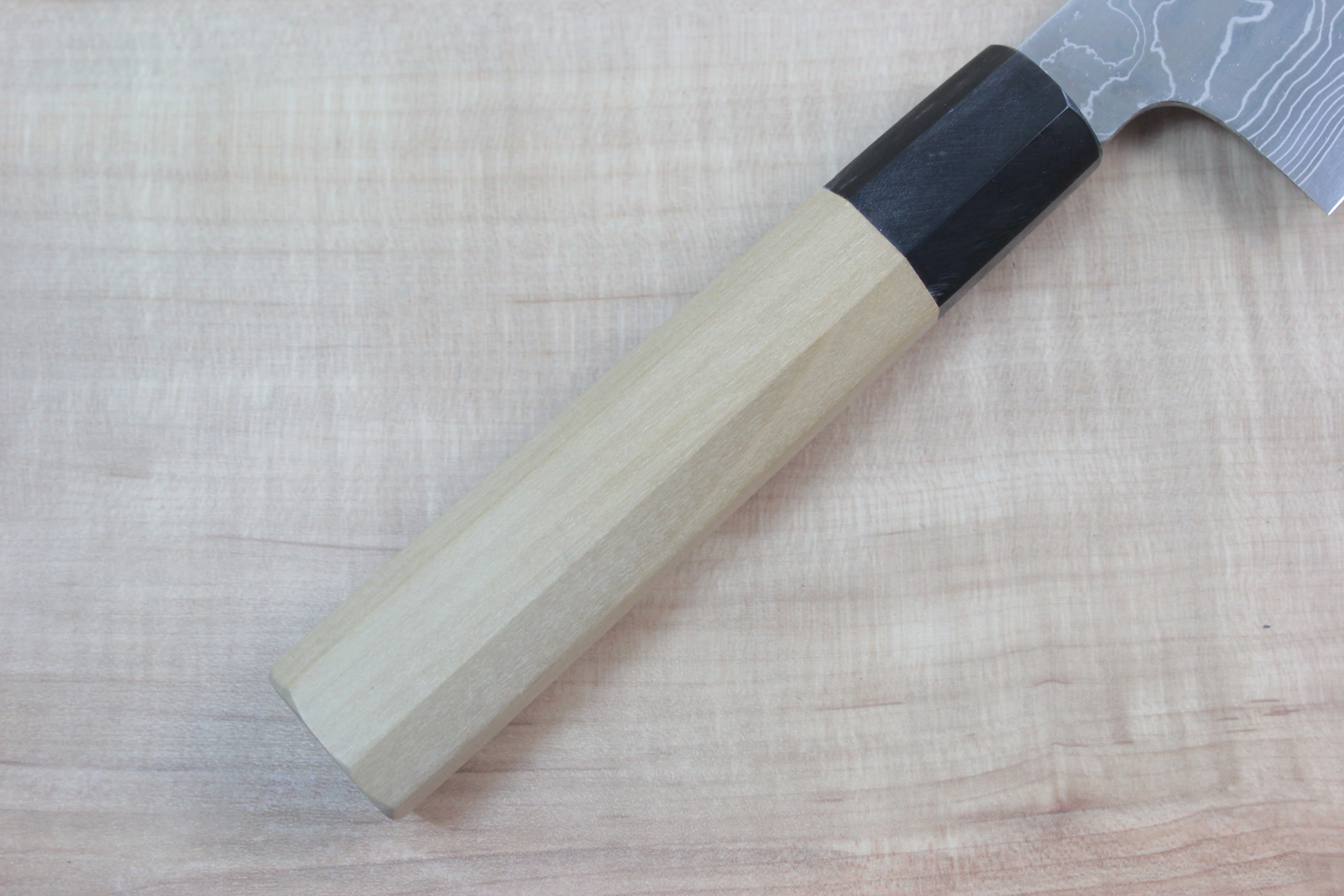 Fu-Rin-Ka-Zan R-2 Damascus Wa Series Wa Santoku 190mm (7.4 Inch, Octagon Shaped Magnolia Wooden Handle, FRD-S) - Image 3