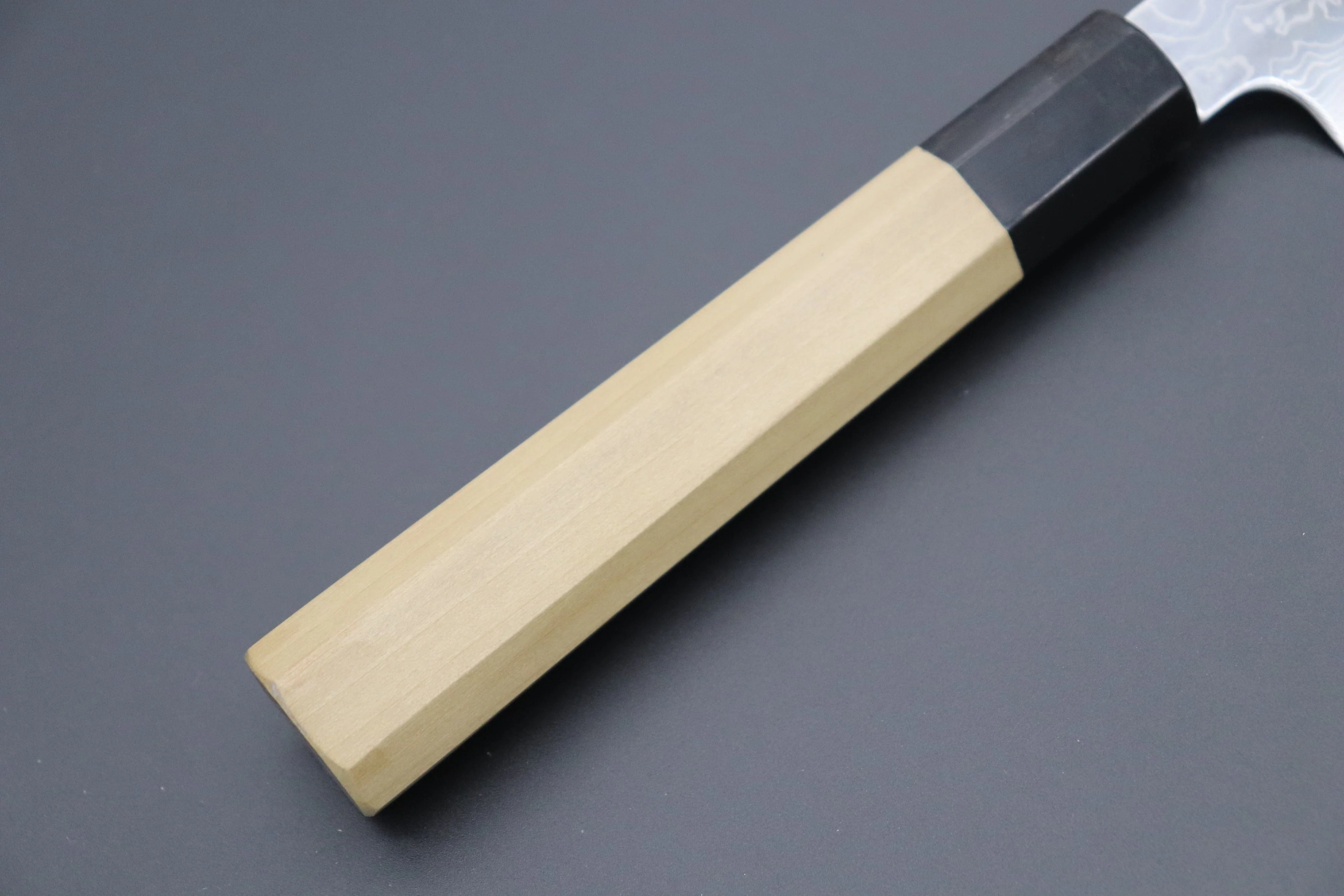 Fu-Rin-Ka-Zan R-2 Damascus Wa Series Wa Sujihiki (240mm and 270mm, 2 sizes) Octagonal Magnolia Wood Handle - Image 3