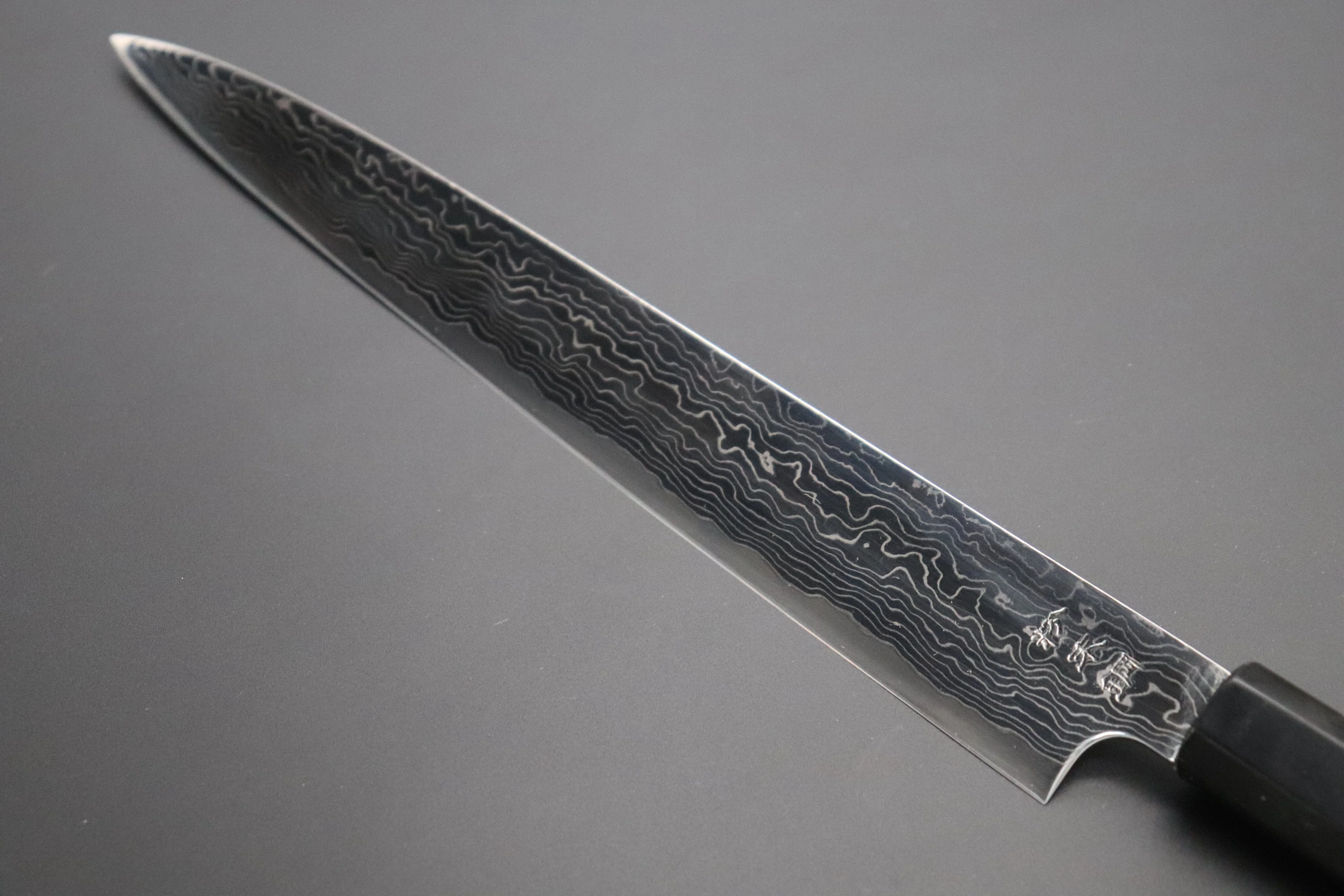 Fu-Rin-Ka-Zan R-2 Damascus Wa Series Wa Sujihiki (240mm and 270mm, 2 sizes) Octagonal Magnolia Wood Handle - Image 6
