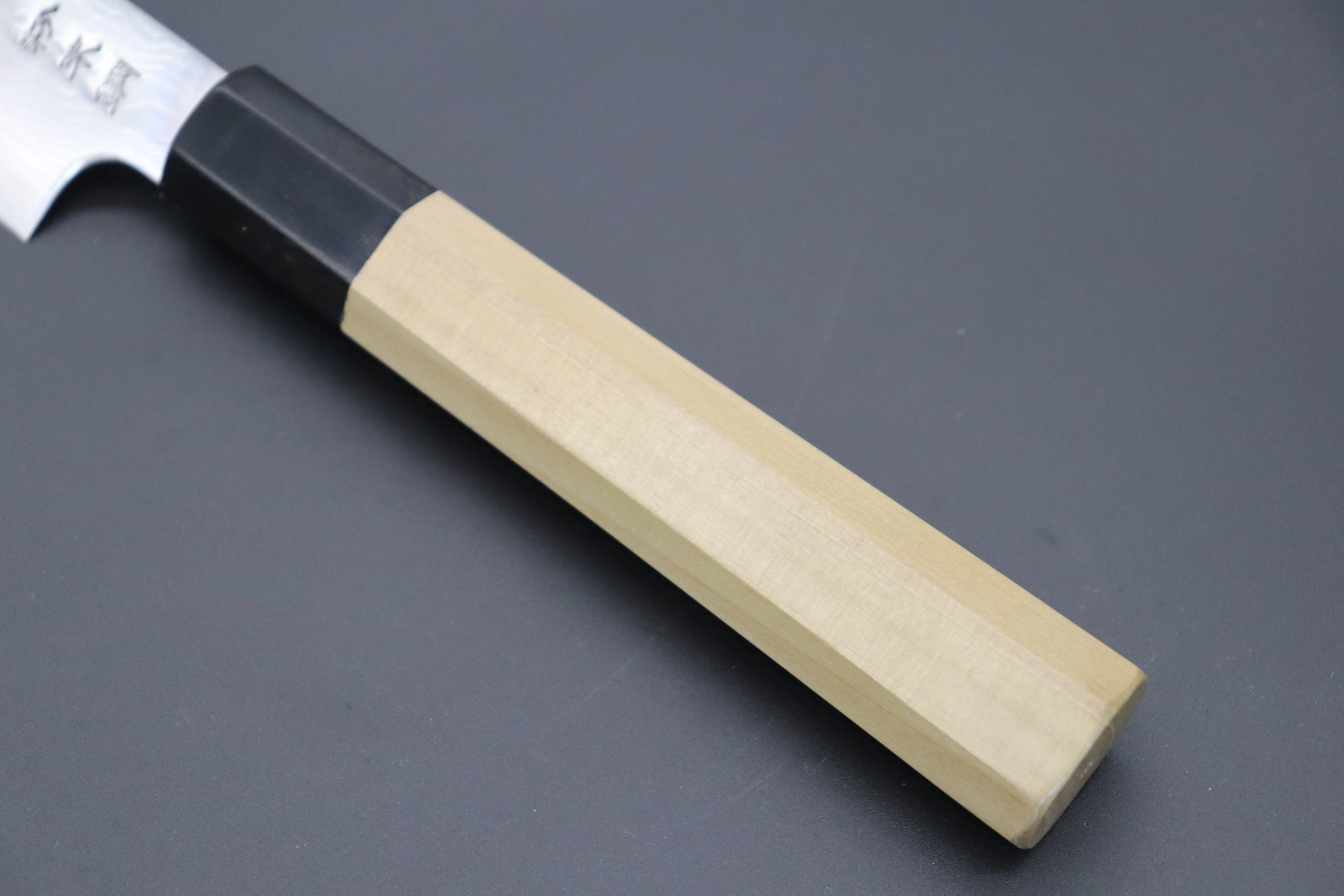 Fu-Rin-Ka-Zan R-2 Damascus Wa Series Wa Sujihiki (240mm and 270mm, 2 sizes) Octagonal Magnolia Wood Handle - Image 7