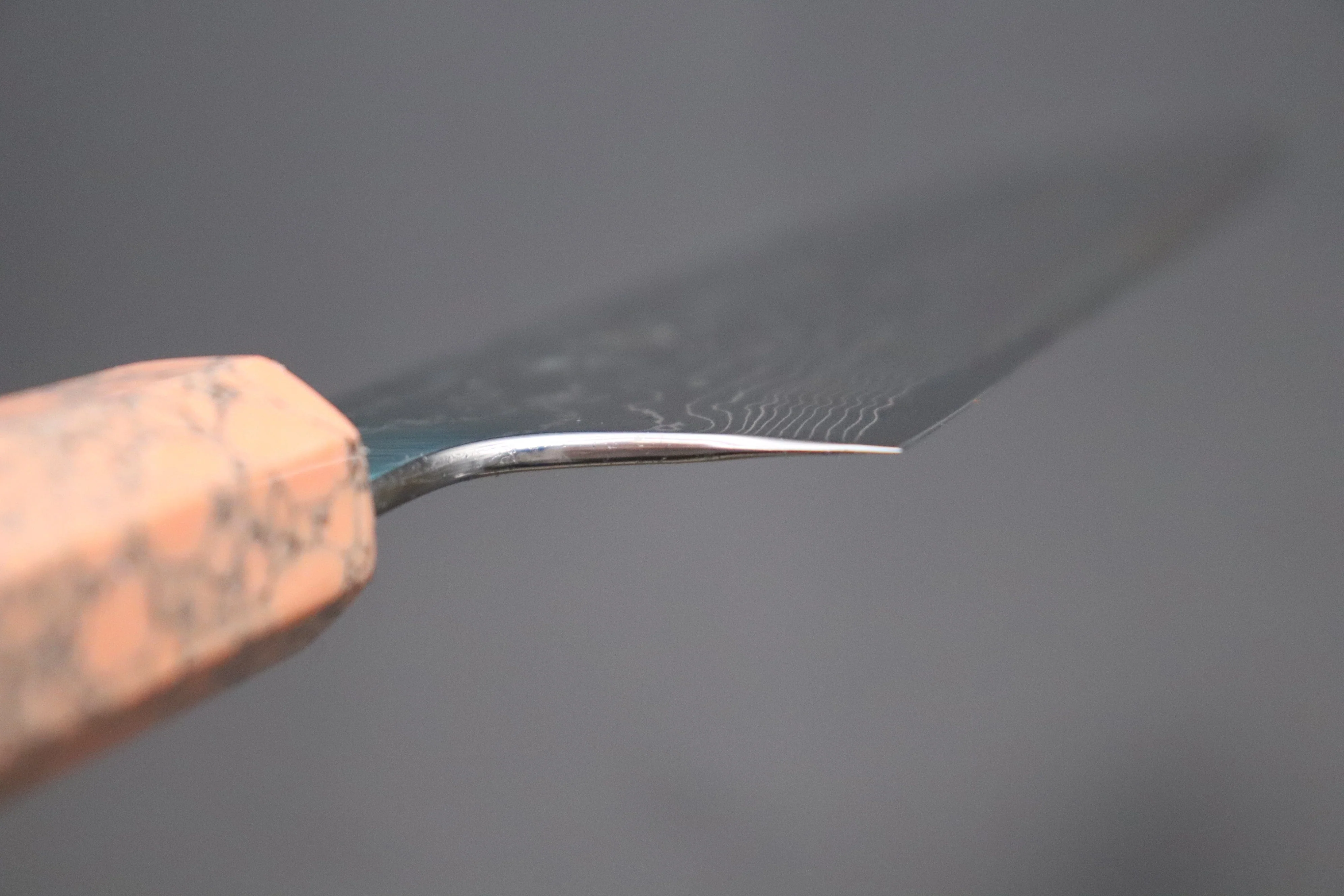 Fu-Rin-Ka-Zan YUTAKA 豊佳 Series R-2 Damascus Edition FRDYP-9 Wa Gyuto 240mm (9.4 Inch, Octagonal Soft Pink Turquoise Composite Stone Handle) - Image 4