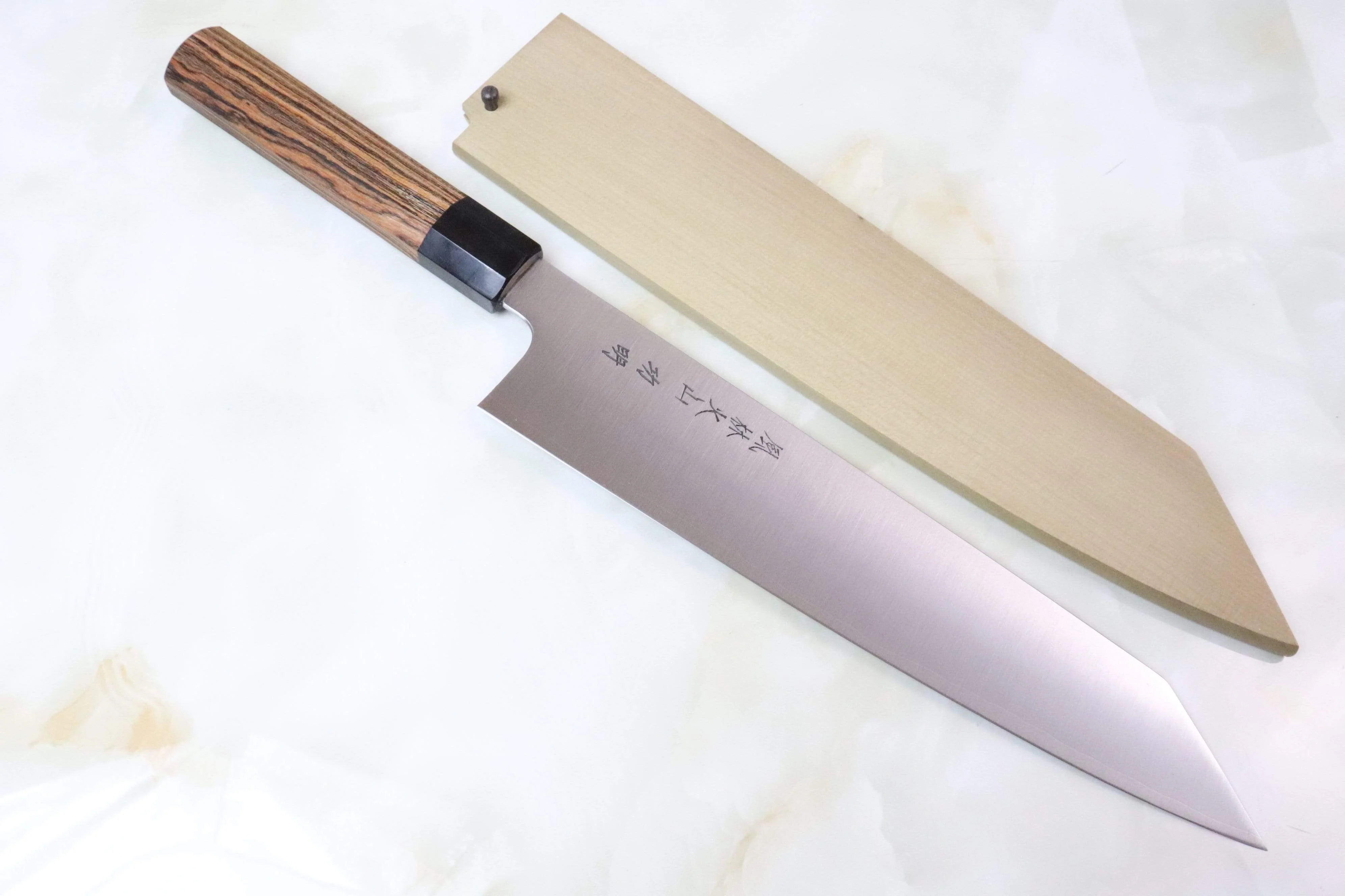 Fu-Rin-Ka-Zan ZDP-189 Wa Series Kiritsuke (210mm to 270mm, 3 sizes, Octagon Shaped Bocote Wooden Handle) - Image 8