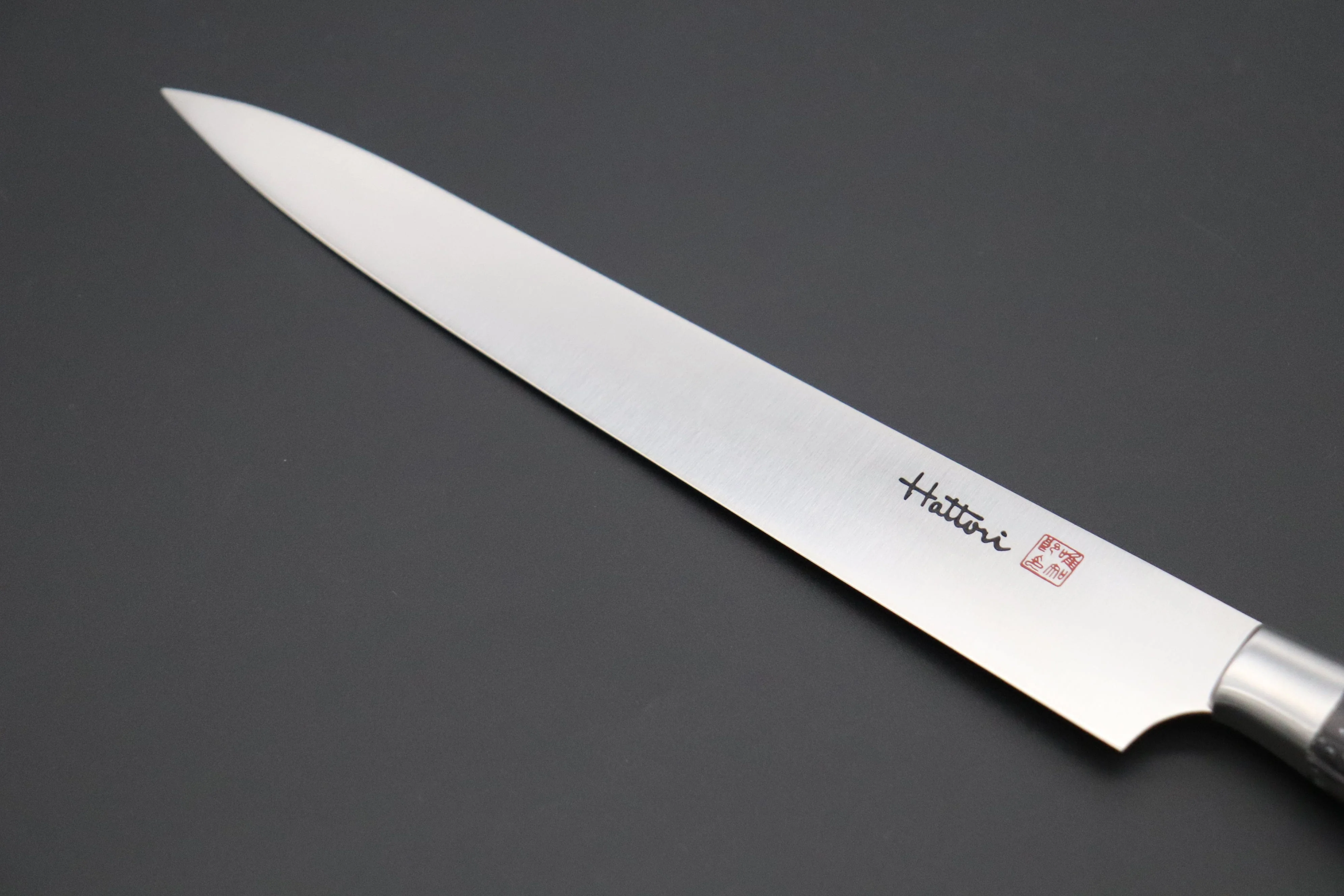 Hattori FH Solid VG-10 Series Limited Edition "SNOW IN THE DARK" Sujihiki (230mm to 300mm, 3 sizes, Dupont Corian® Handle) - Image 2