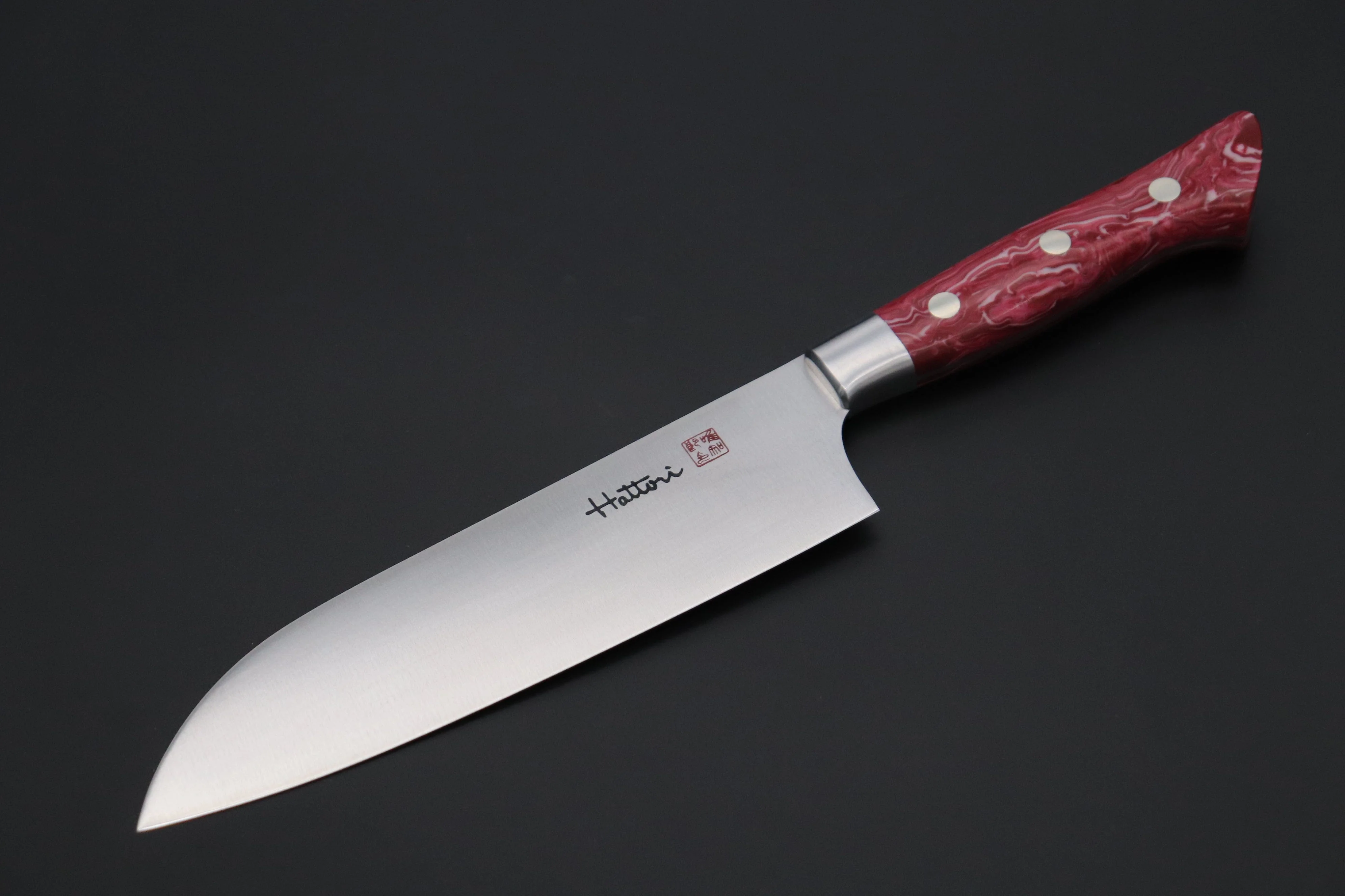 Hattori Forums Custom Limited Edition, FH Solid VG-10 Series FH-4SPSO Santoku 170mm (6.6 Inch, Spiny Oyster Gem composite Stone Handle)