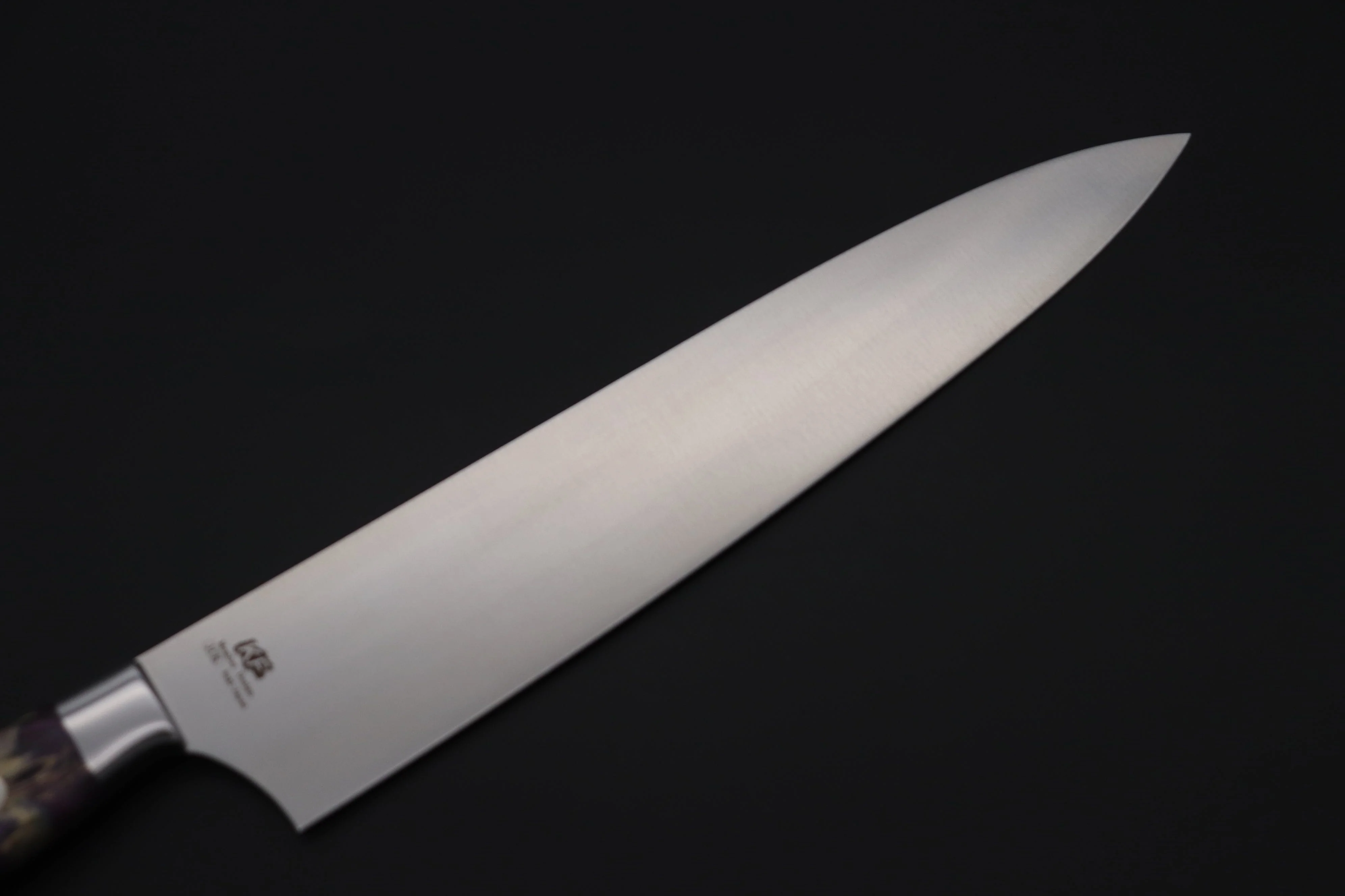 Hattori Forums Custom Limited Edition FH Solid VG-10 Series FH-7SPPURPLE Gyuto 240mm (9.4 Inch, PURPLE Color Stabilized Box Elder Wood Handle) - Image 6