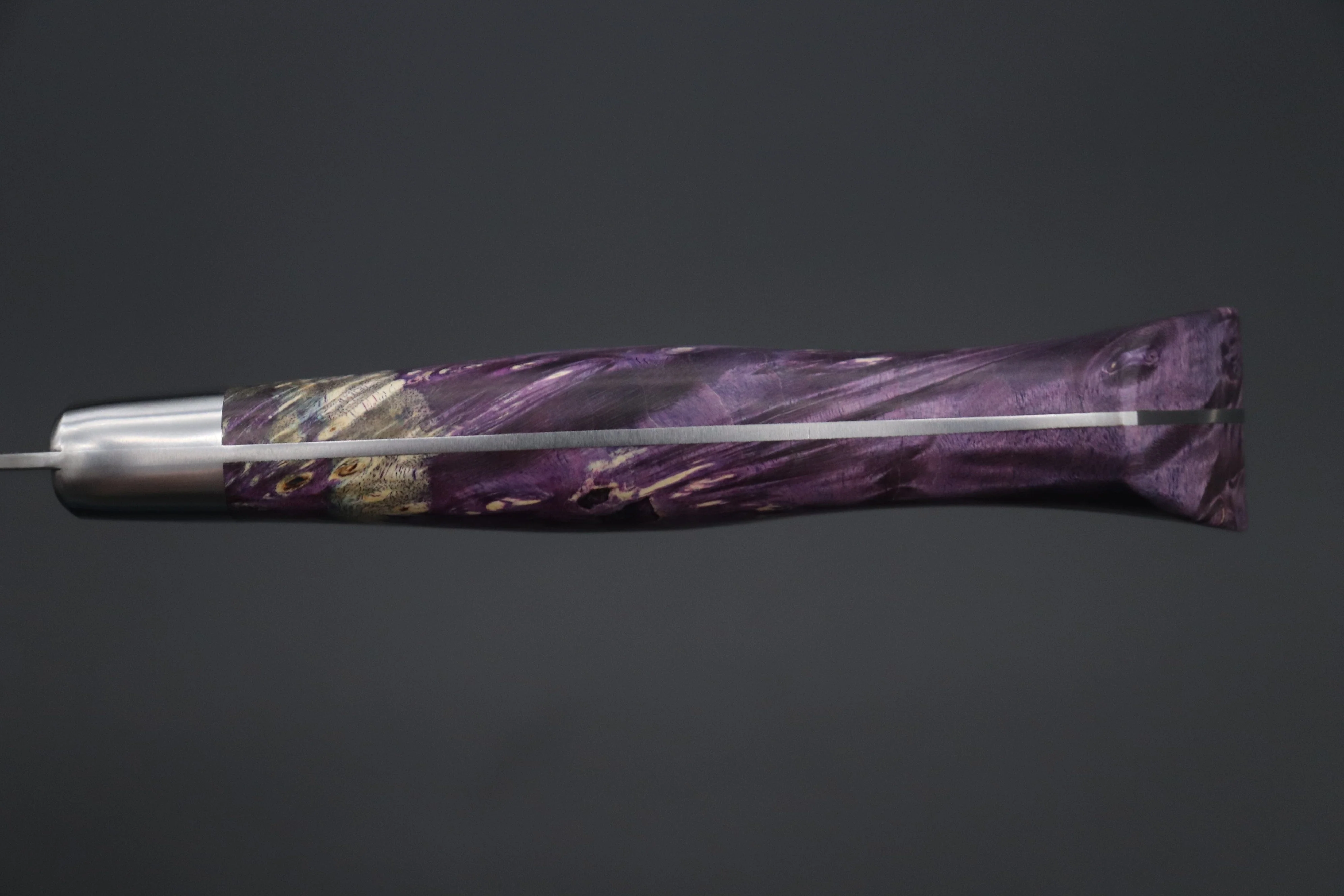 Hattori Forums Custom Limited Edition FH Solid VG-10 Series FH-7SPPURPLE Gyuto 240mm (9.4 Inch, PURPLE Color Stabilized Box Elder Wood Handle) - Image 9