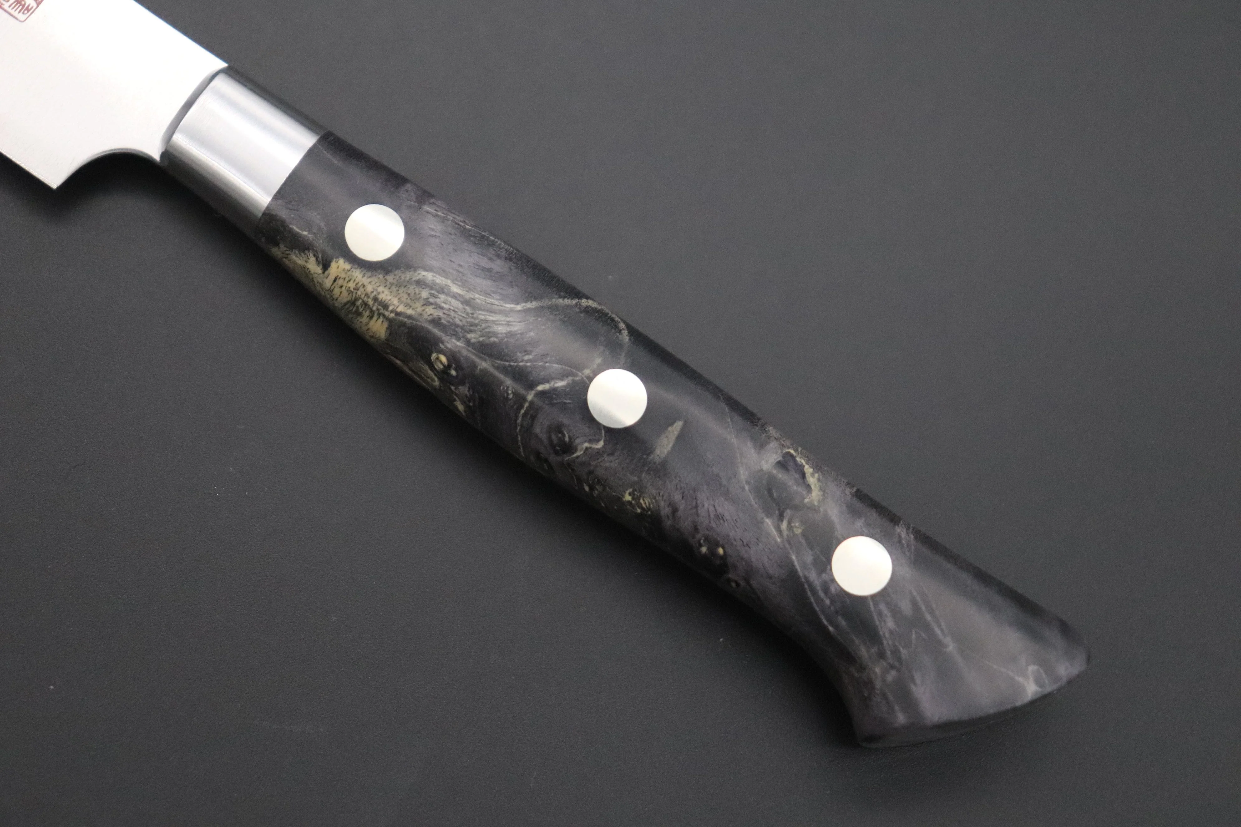 Hattori Forums Custom Limited Edition, FH Solid VG-10 Series FH-2SPBlack Petty 120mm (4.7 Inch, Black Color Stabilized Box Elder Wood Handle) - Image 3