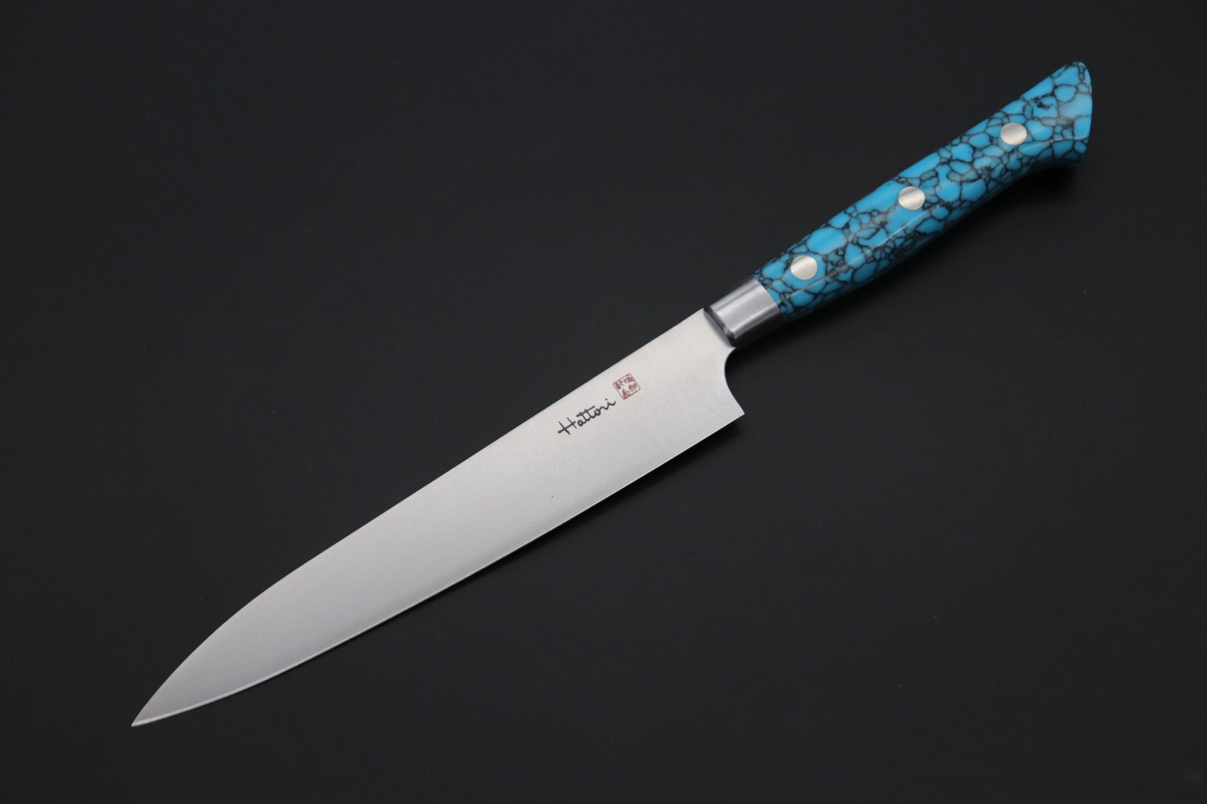 Hattori Forums "NOAH" Series FHN-3SPT Petty 150mm (5.9 Inch, Turquoise Gem-Composite-stone Handle)