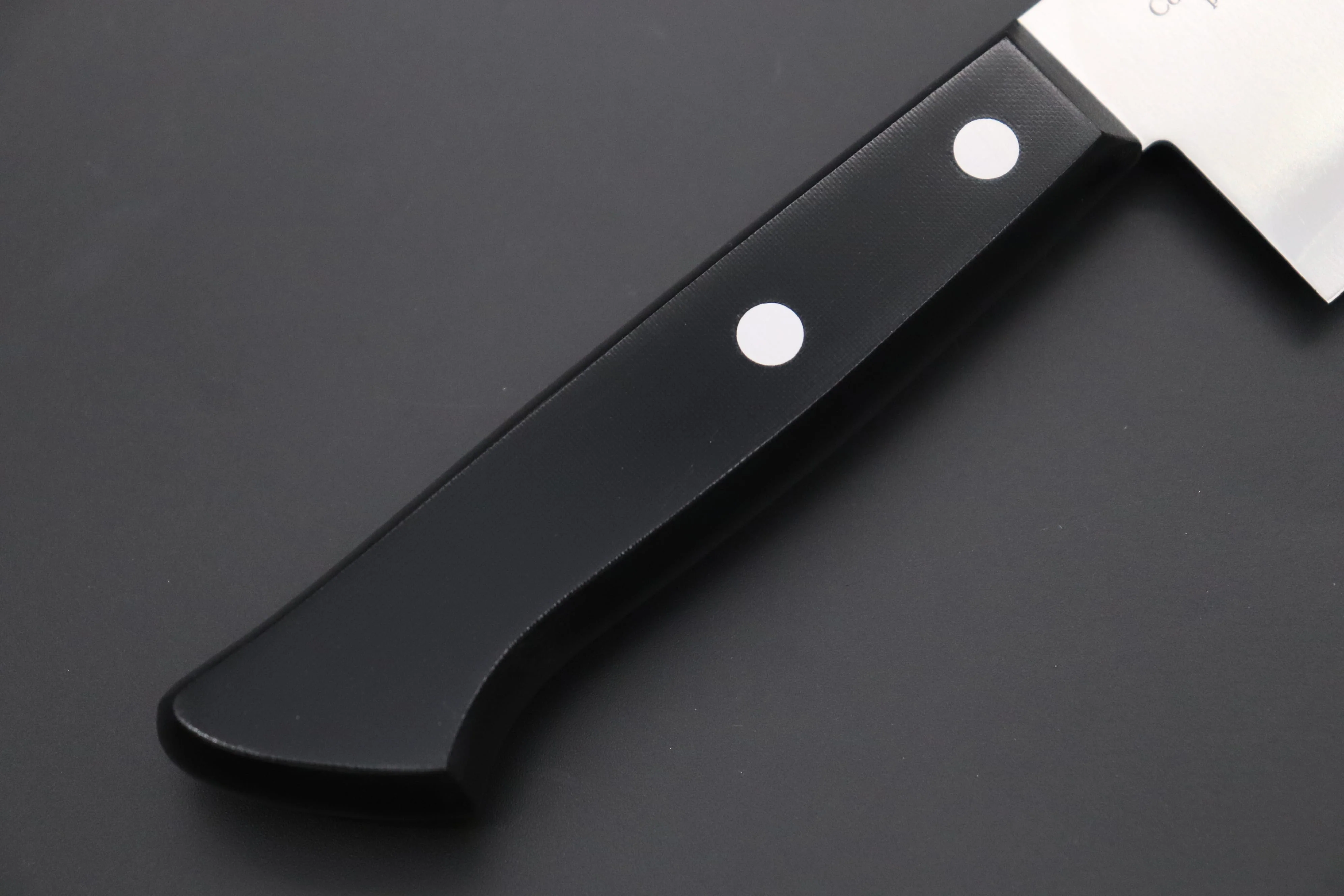 Hattori 傘 SAN Limited Edition, Cowry X and VG-2 clad SAN-CX Santoku 170mm (6.6 inch, Black Linen Micarta Handle) - Image 7