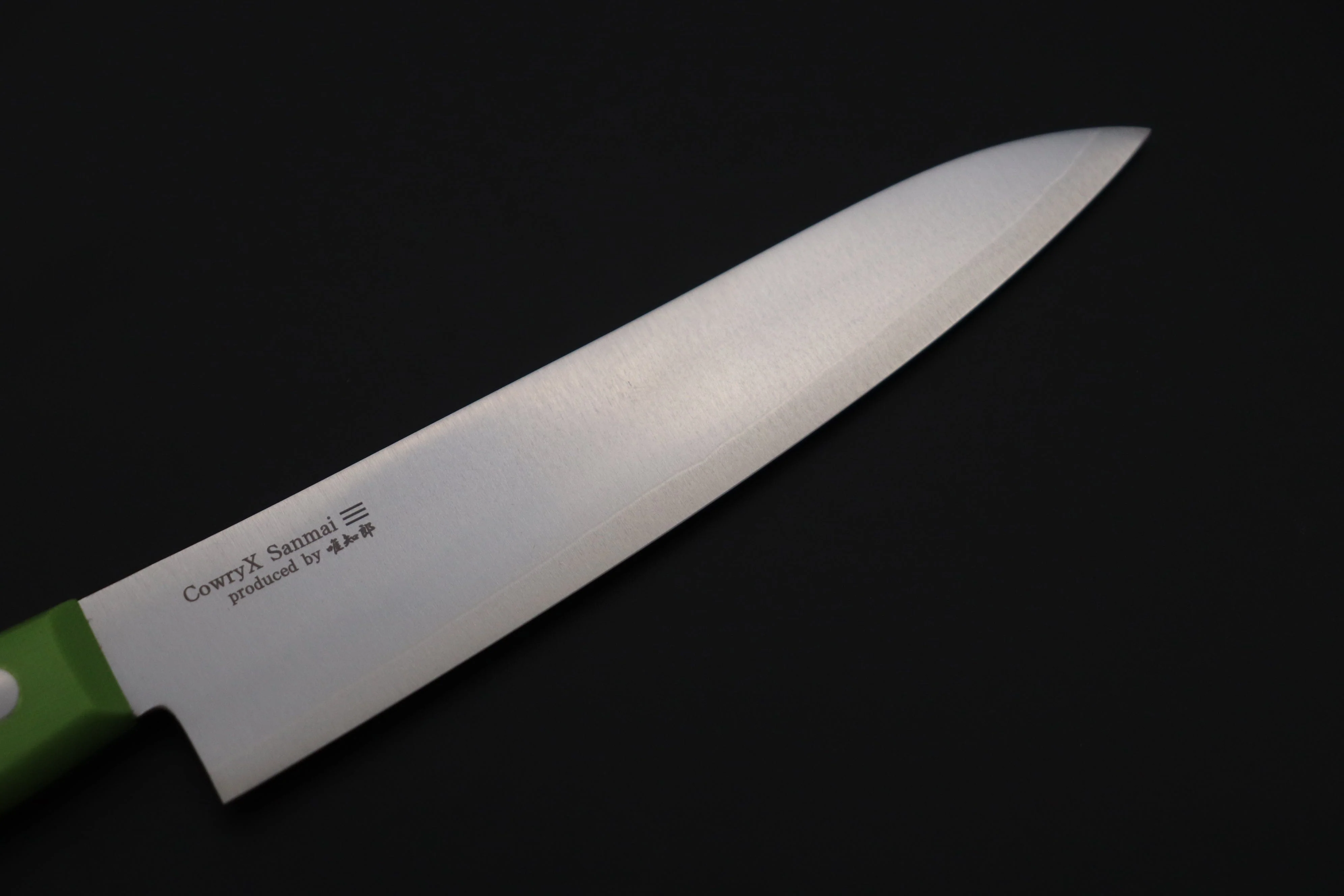 Hattori Limited, Cowry X, VG-2 clad HCX-2G Petty 135mm (5.3 inch, Fresh Green Linen Micarta Handle) - Image 2