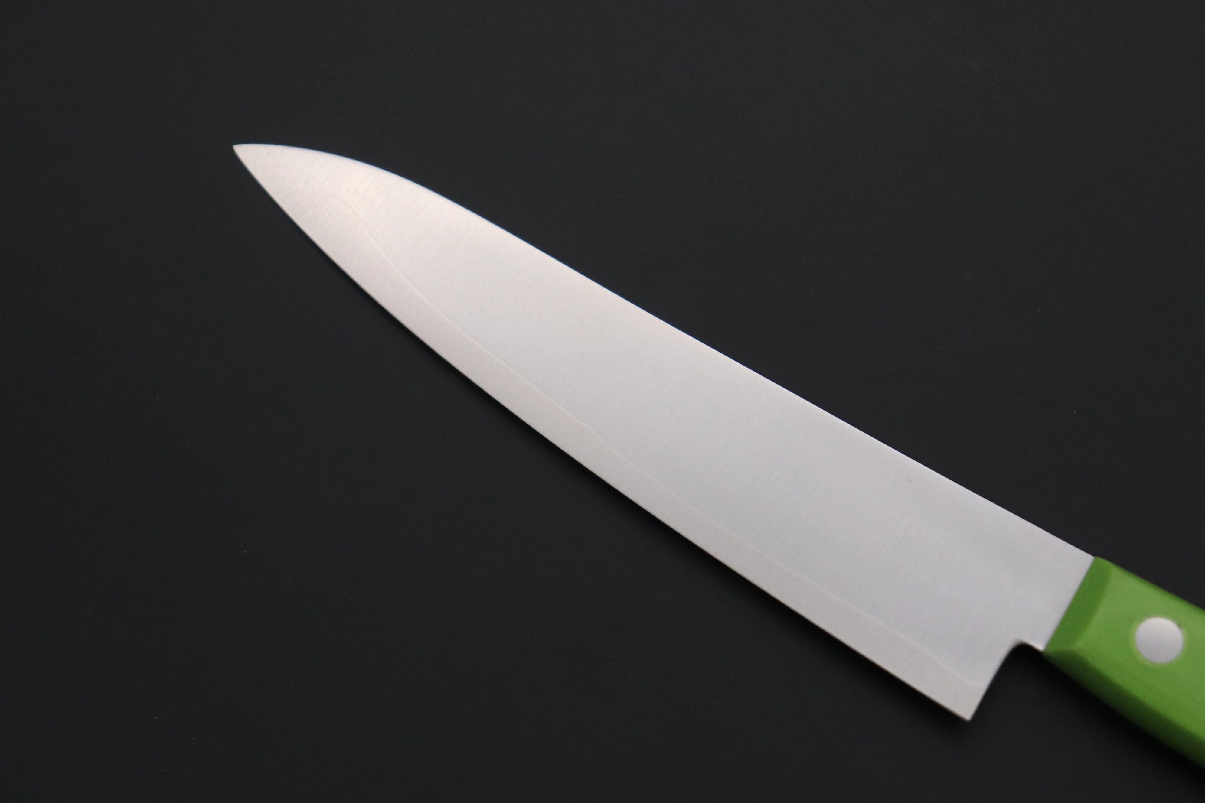 Hattori Limited, Cowry X, VG-2 clad HCX-2G Petty 135mm (5.3 inch, Fresh Green Linen Micarta Handle) - Image 6