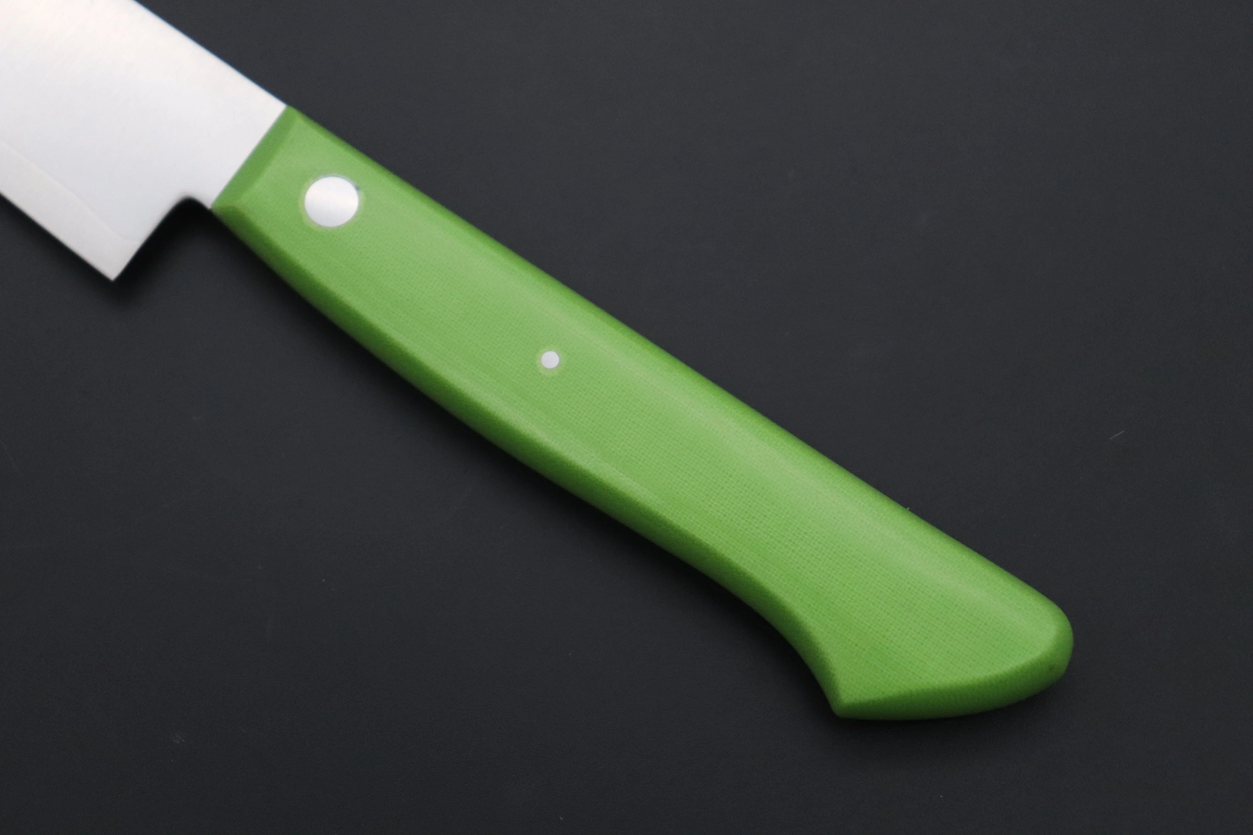 Hattori Limited, Cowry X, VG-2 clad HCX-2G Petty 135mm (5.3 inch, Fresh Green Linen Micarta Handle) - Image 7