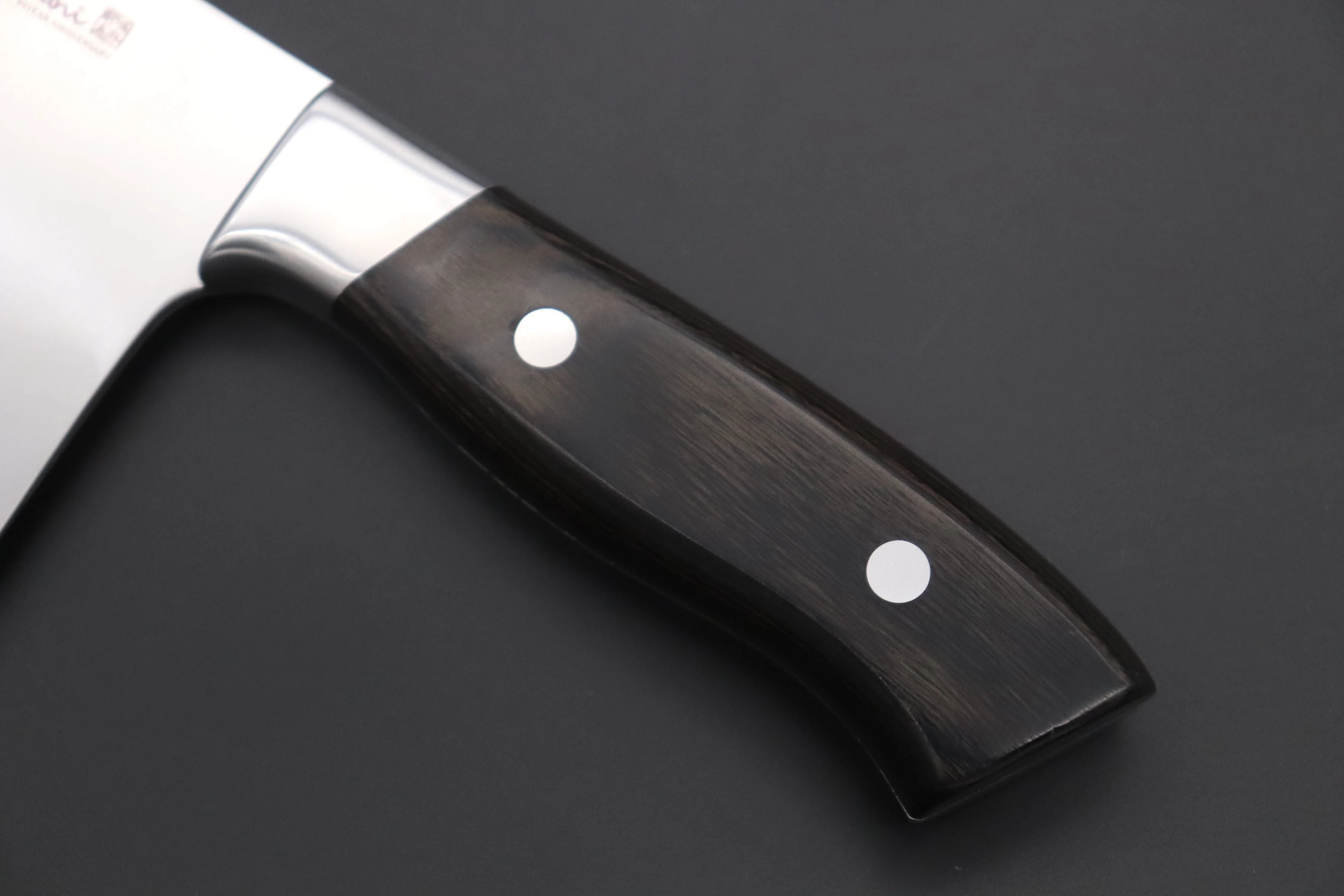 Hattori 傘 SAN Limited Edition, Solid VG-10 SAN-CC2 Chinese Cleaver (Black Wood-Micarta Handle) - Image 2