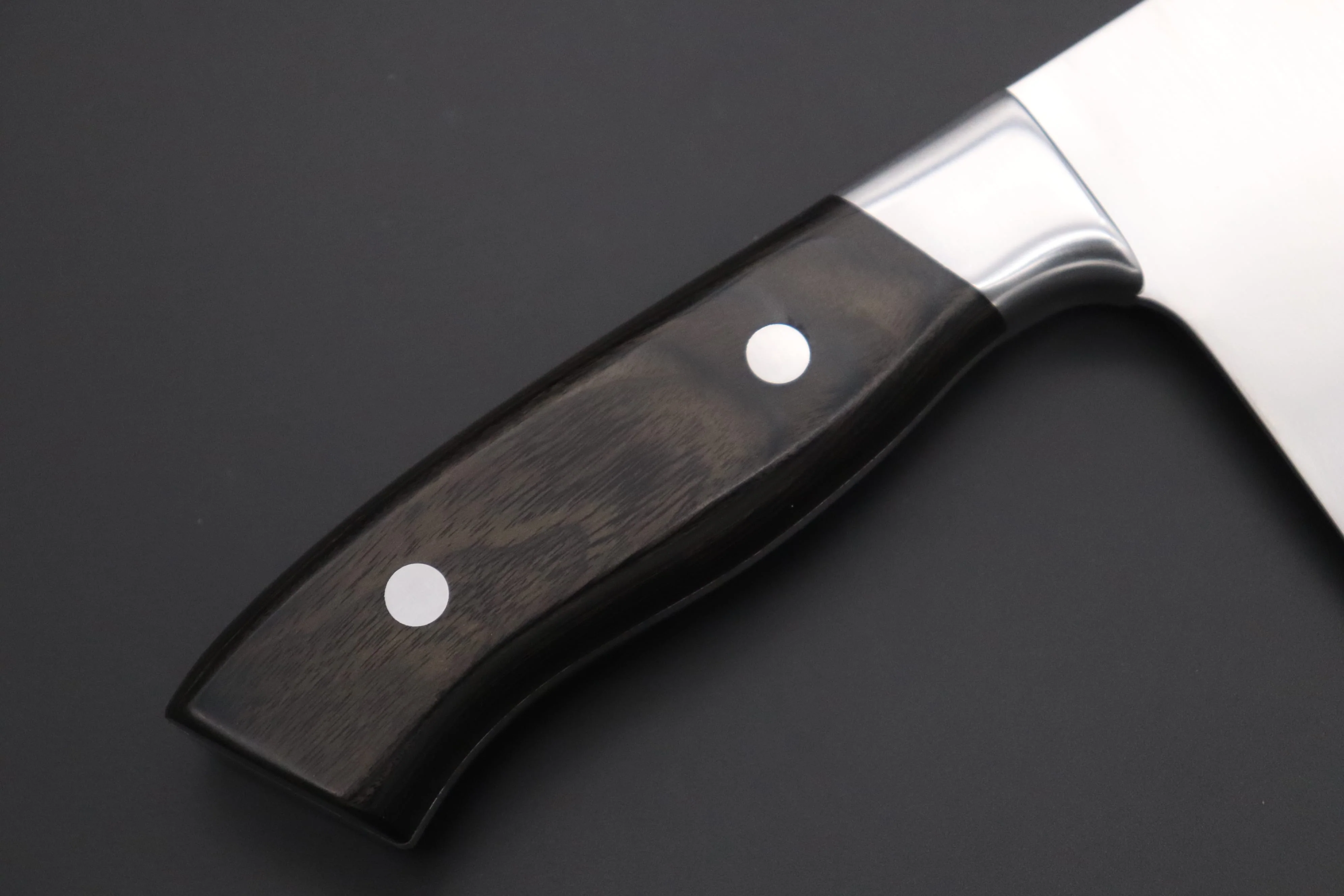 Hattori 傘 SAN Limited Edition, Solid VG-10 SAN-CC2 Chinese Cleaver (Black Wood-Micarta Handle) - Image 6