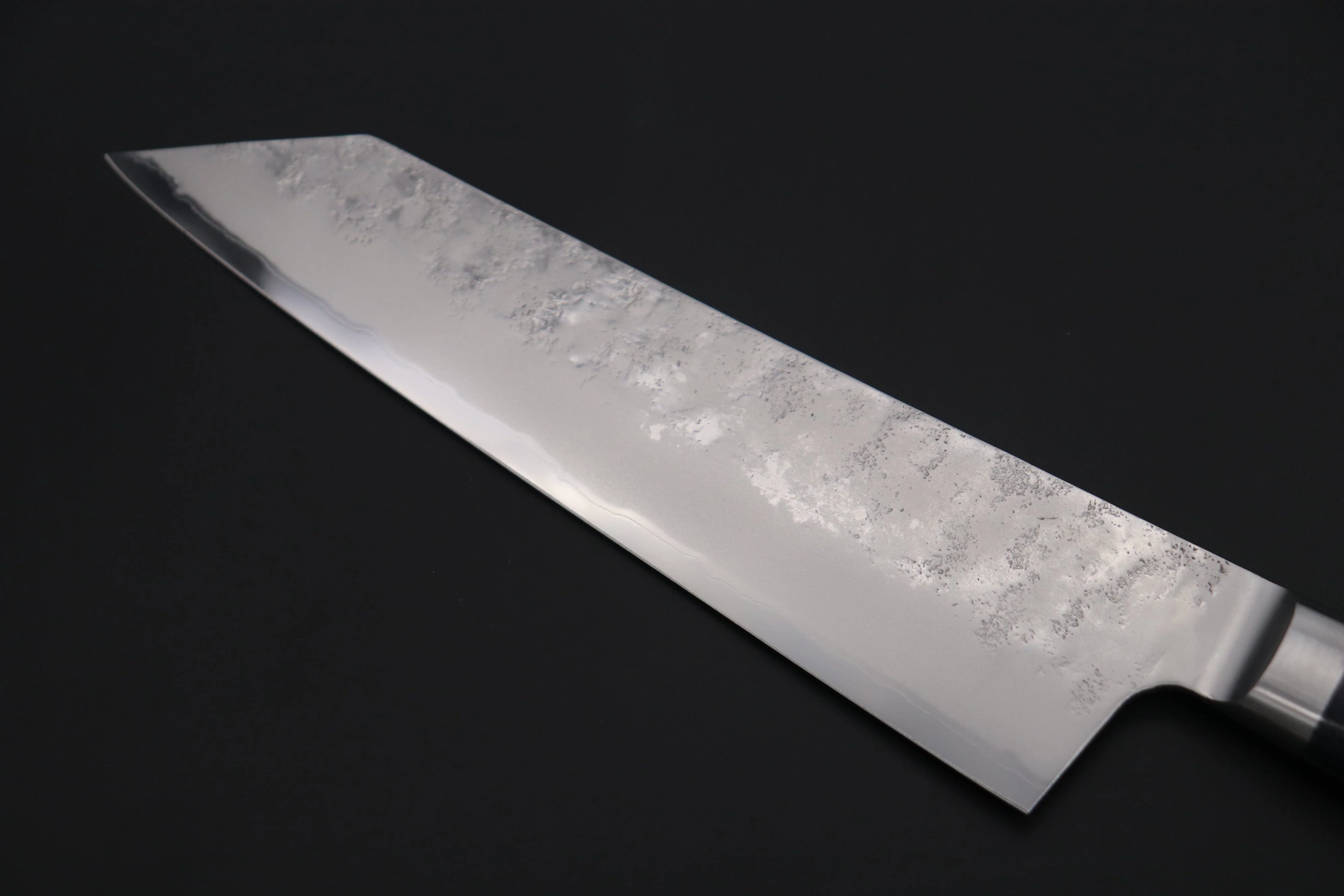 JCK Natures 青雲 Blue Clouds Series BCBP-2 Blue Steel No.2 Nashiji Bunka (Kiritsuke) 190mm (7.4 inch, Royal Blue-Purple Pakka Wood Handle) - Image 6