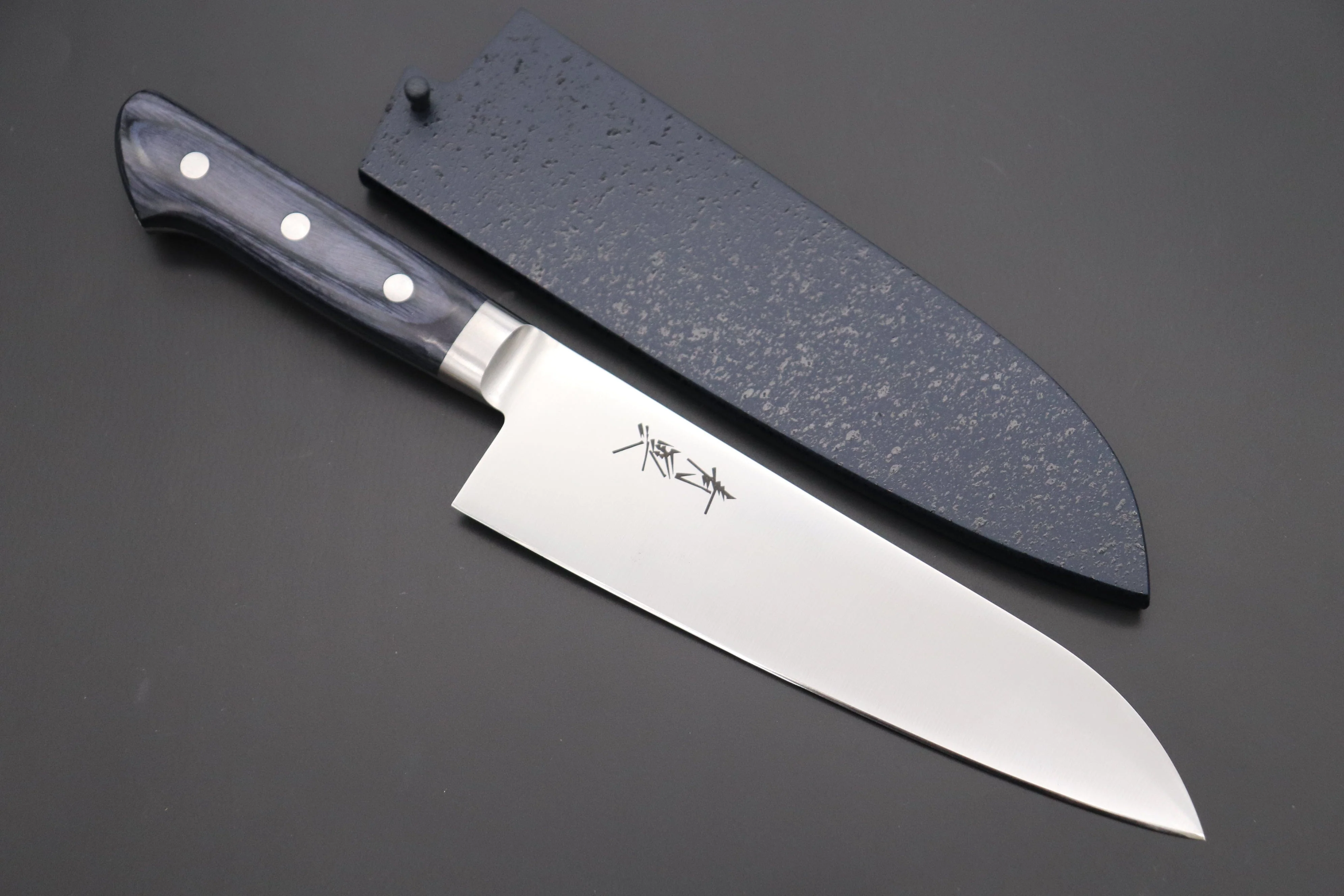 JCK Natures Blue Clouds AUS-8 Basic Series BCAP-3 Santoku 180mm (7 inch, Royal Blue-Purple Pakka Wood Handle) - Image 8