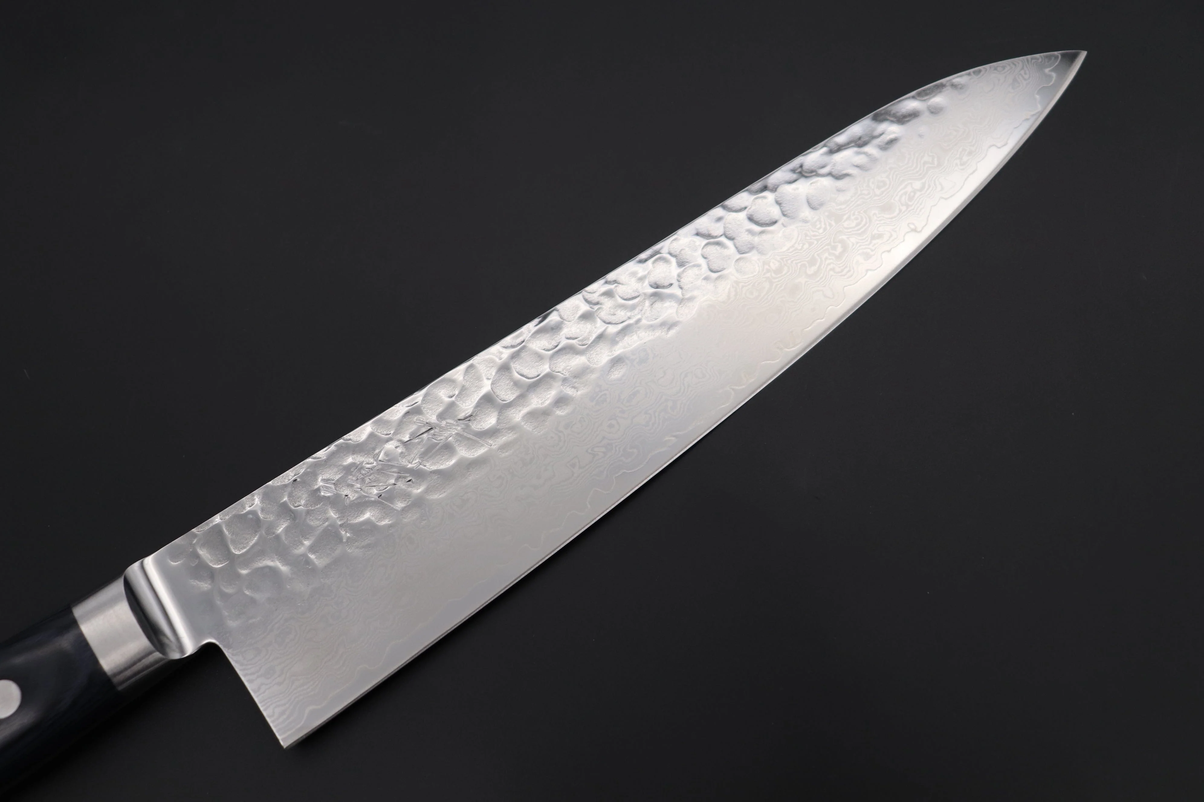 JCK Natures Blue Clouds Series BCDP-3 VG-10 Tsuchime Damascus Gyuto 210mm (8.2 inch, Royal Blue-Purple Pakka Wood Handle) - Image 2