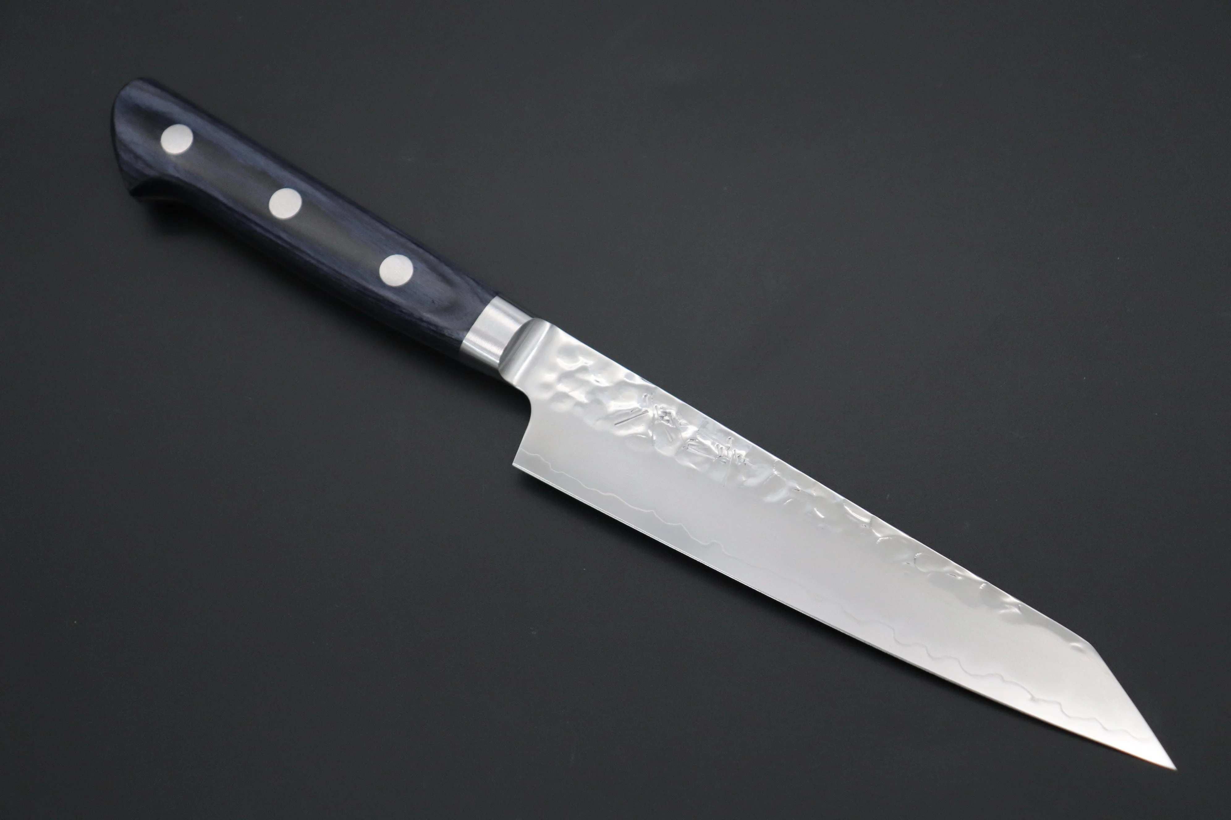 JCK Natures Gekko Gold & Blue Clouds Series AUS-10 Tsuchime Hammered Kiritsuke Petty & Bunka (Kiritsuke) (BCGG-2Pcs Knife Set) - Image 3